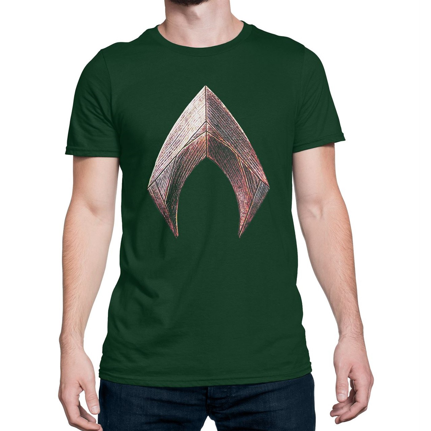 Justice League Movie Aquaman Symbol Men's T-Shirt, Green