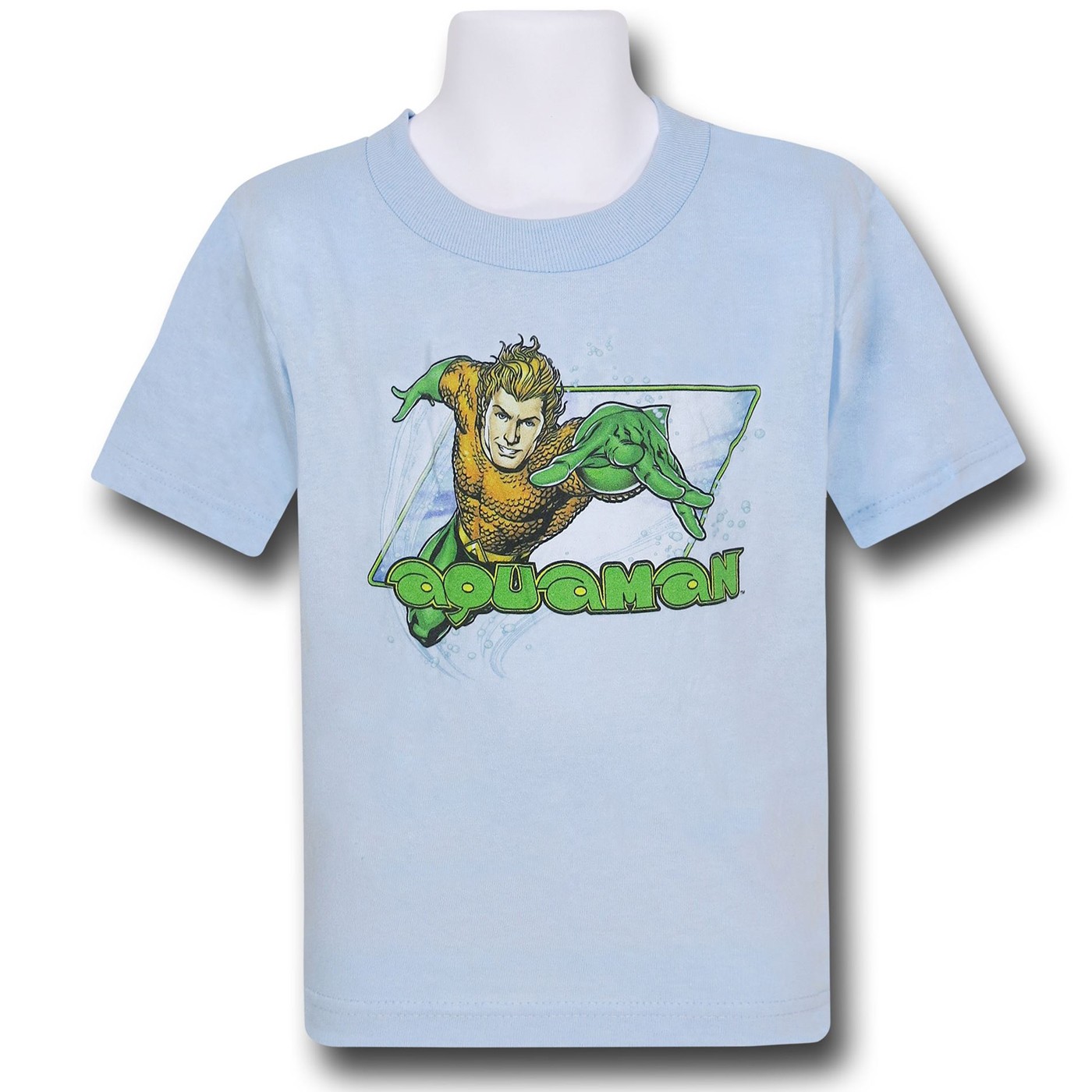 Aquaman on Light Blue Kids T-Shirt, Blue