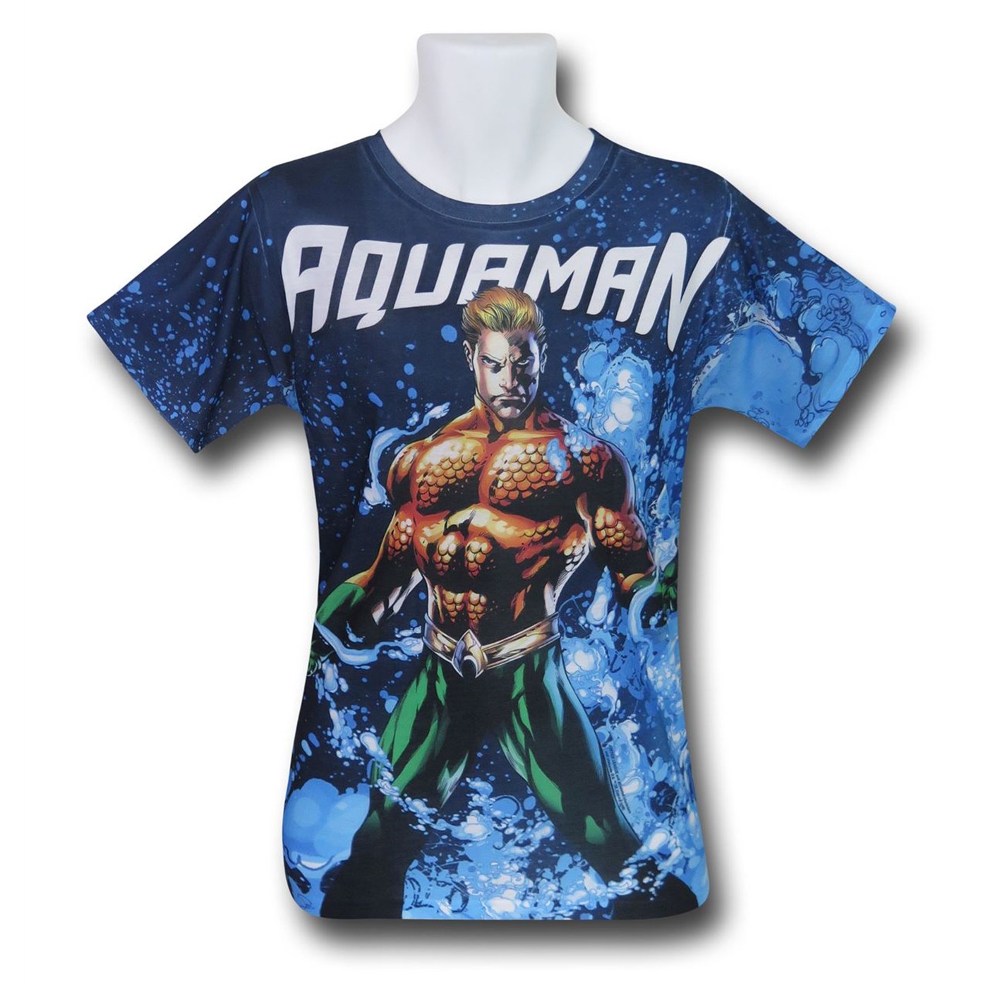 Aquaman Ocean King Sublimated Men's T-Shirt, Blue
