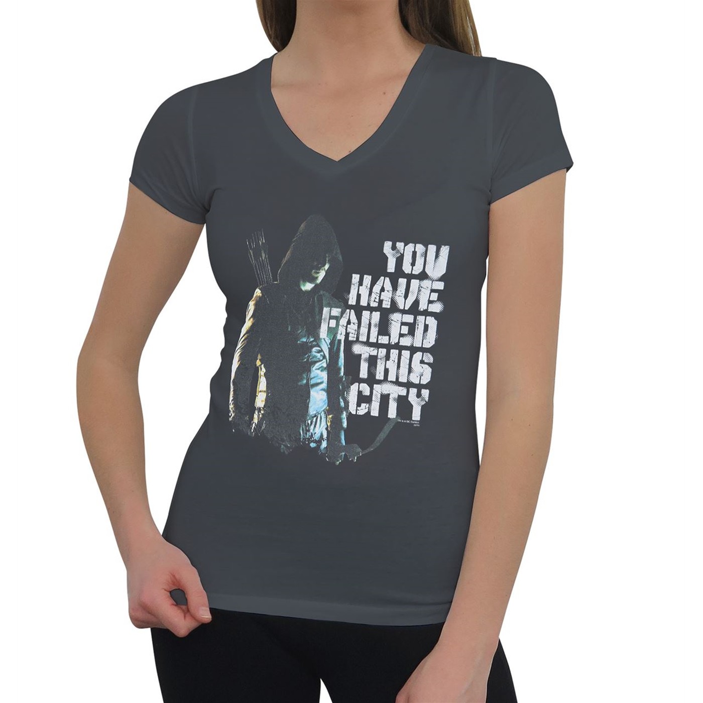 Arrow TV Series Failed City Women's V-Neck T-Shirt, Grey