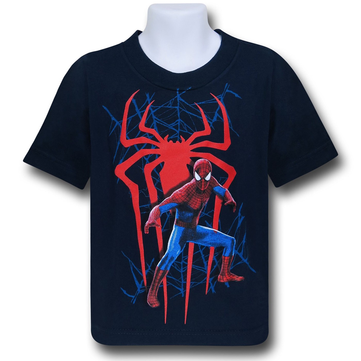 Amazing Spiderman 2 Pose Kids Navy T-Shirt, Blue