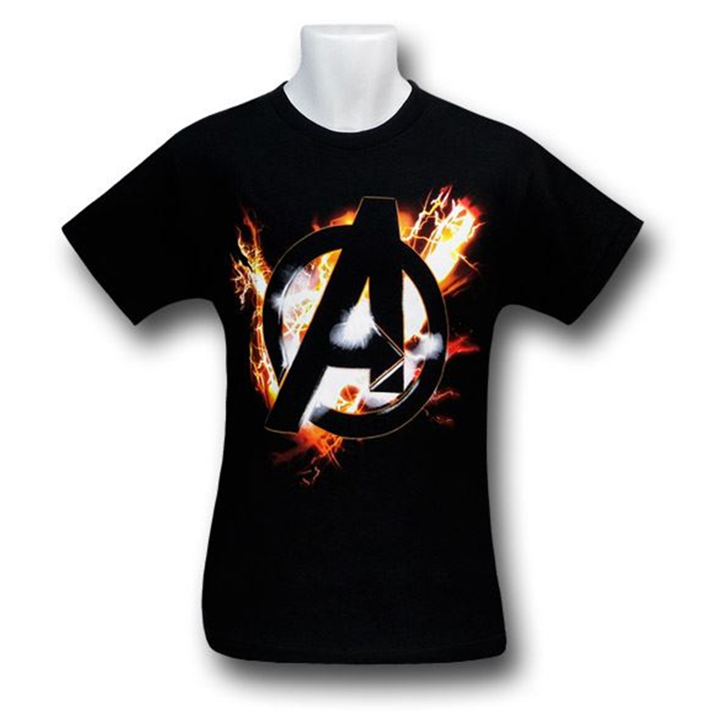 Avengers Movie Power Surge Symbol Youth T-Shirt, Black