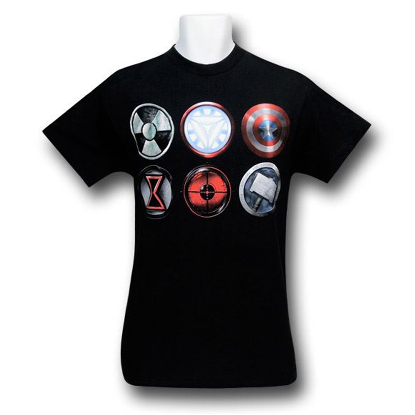 Avengers Movie Hero Symbols T-Shirt, Black
