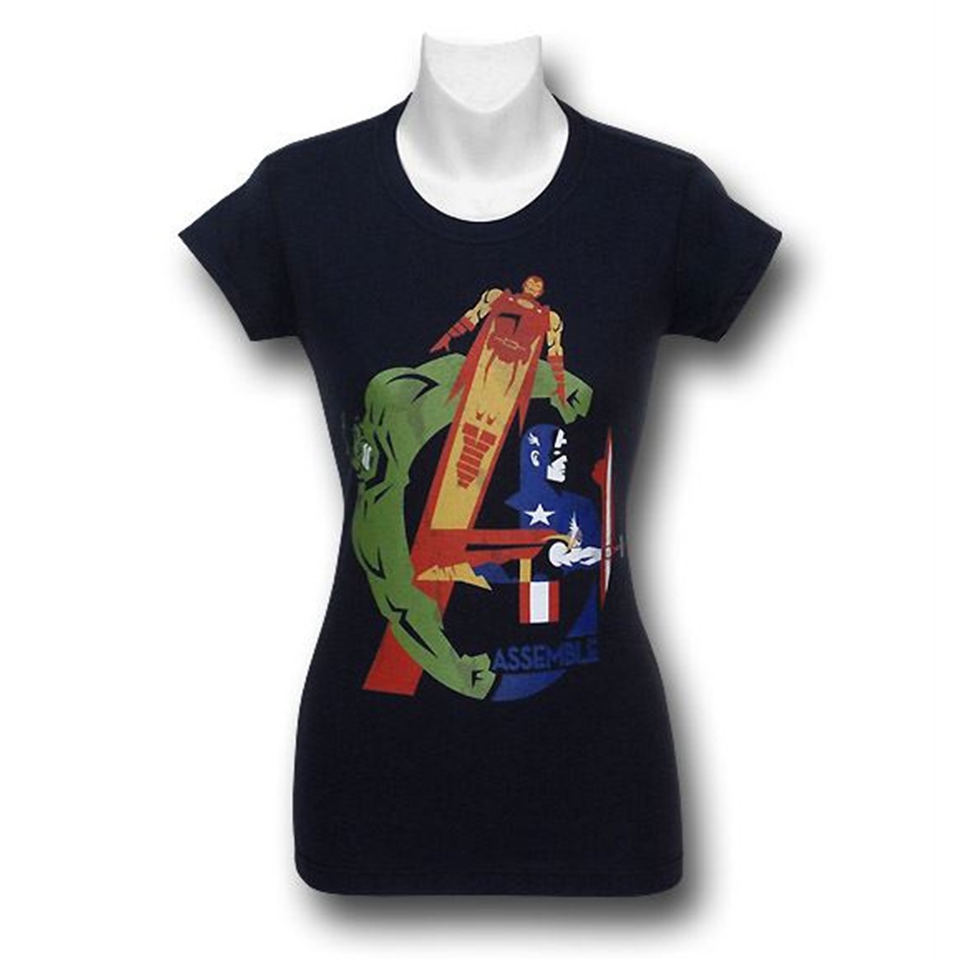 Avengers Artsy 'A' Symbol Juniors T-Shirt, Blue