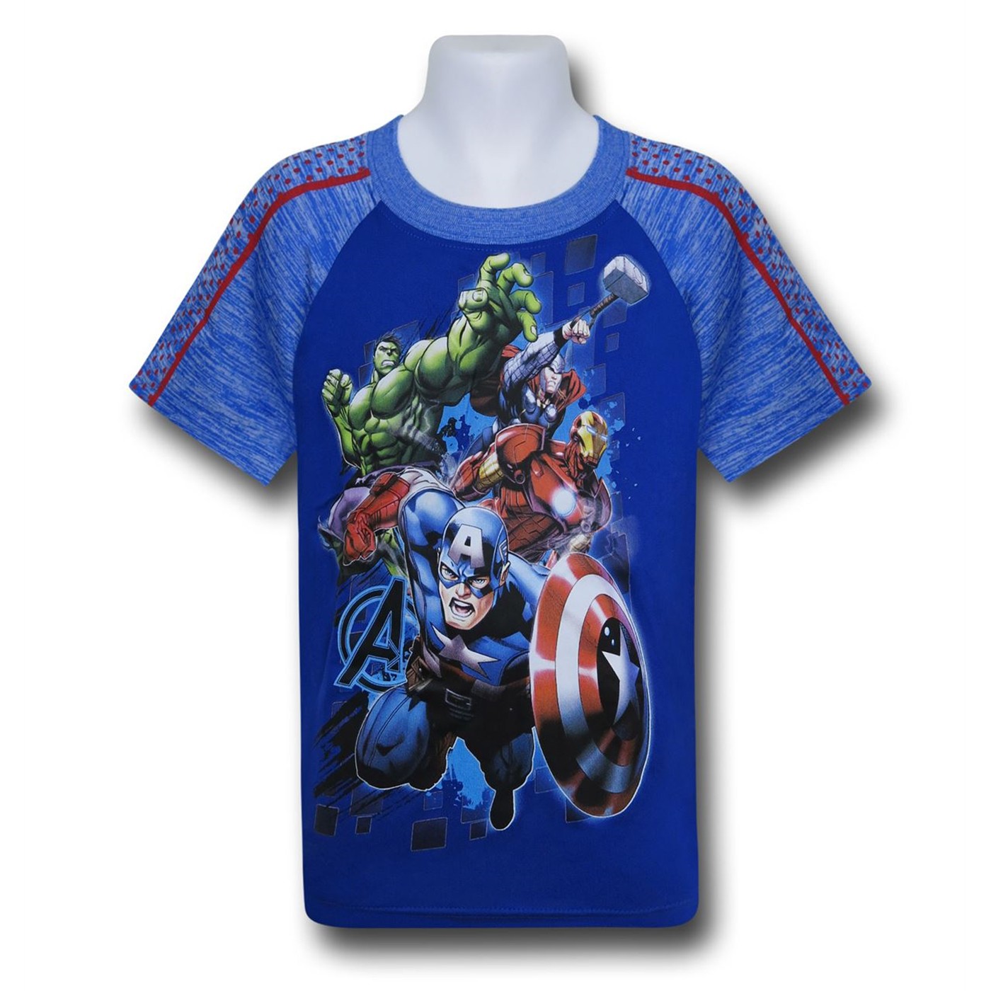 Avengers Assemble Kids Space Dye T-Shirt, Blue