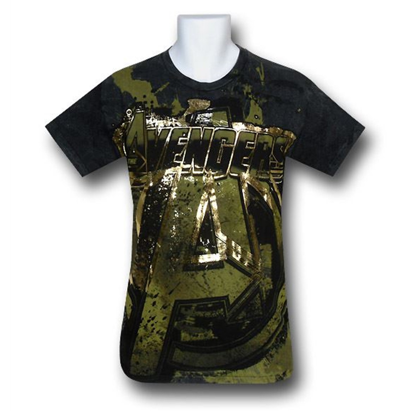 Avengers Movie Granite Wash 30 Single T-Shirt, Black
