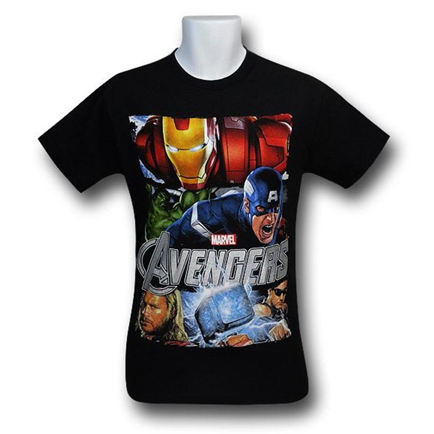 Avengers Movie Earth's Mightiest Heroes T-Shirt, Black