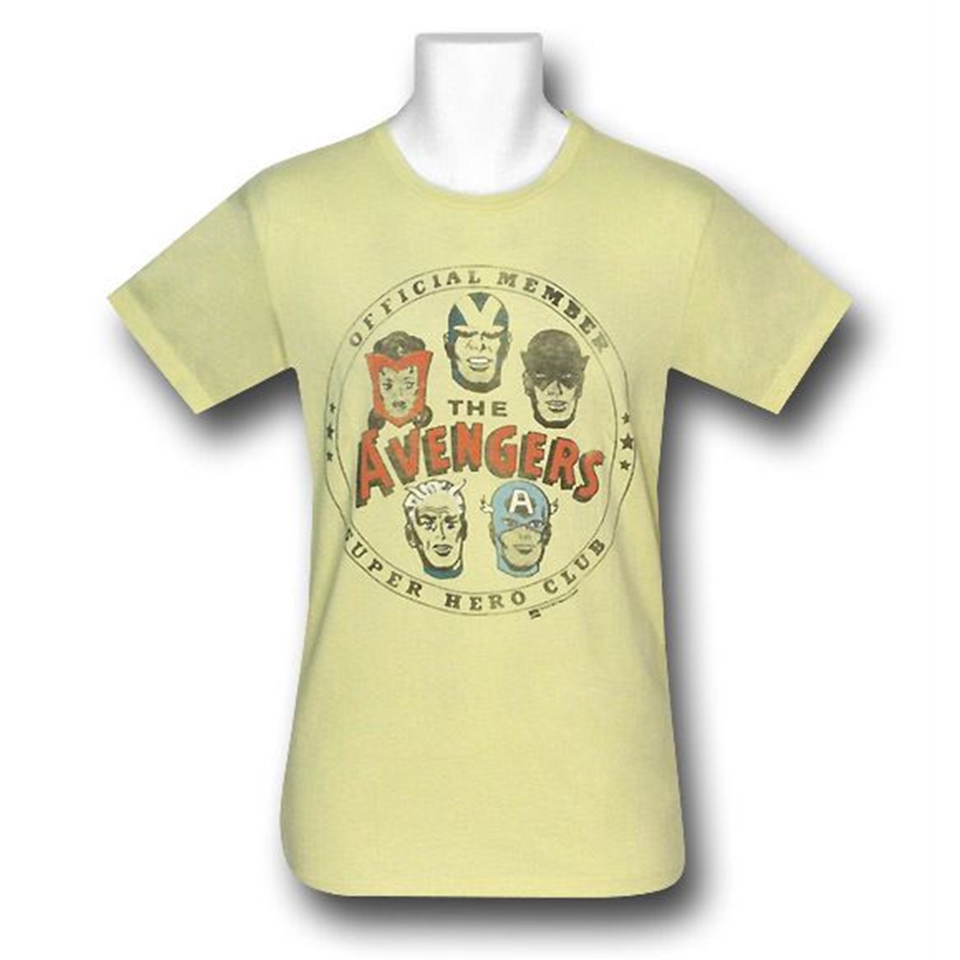 Avengers Official Member Junk Food T-Shirt, Yellow