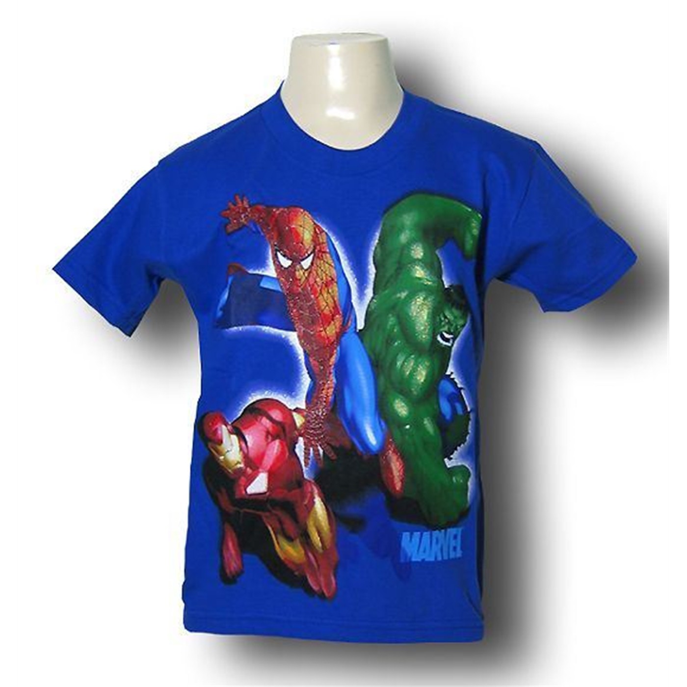 Marvel Juvenile Super Trio T-Shirt, Blue