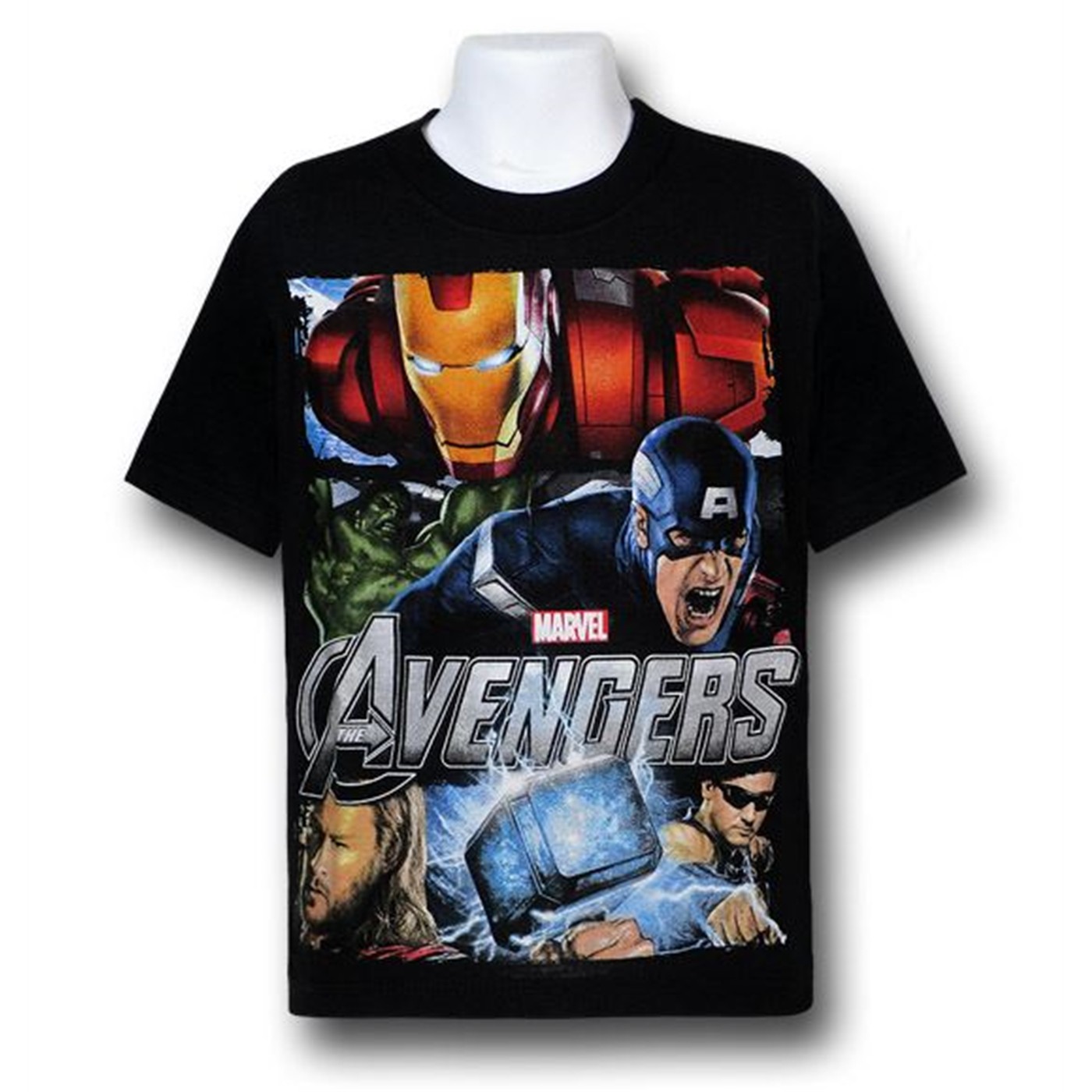 Avengers Kids Movie Panels T-Shirt, Black