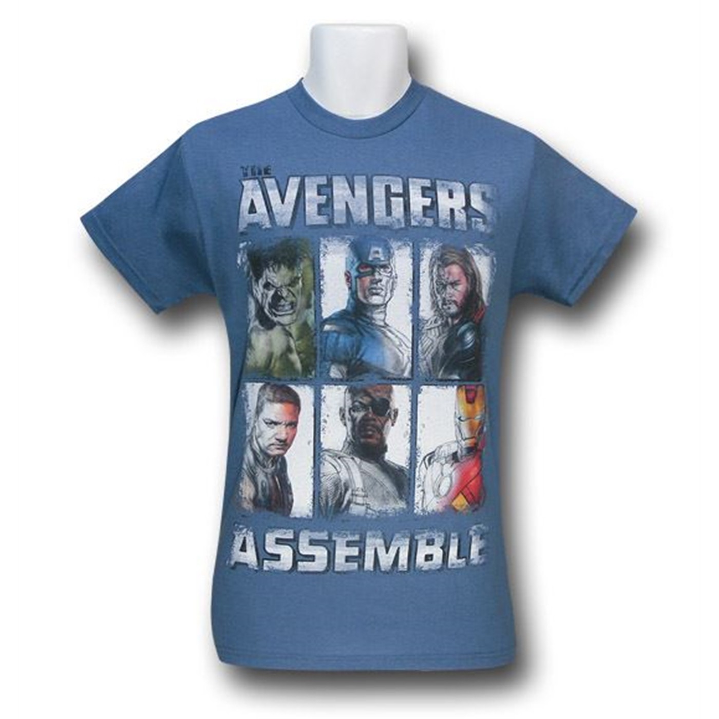 Avengers Movie Six Guns Slate T-Shirt, Blue