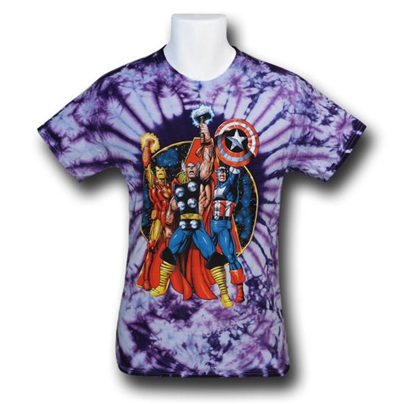 Avengers Tie-Die Fists Raised T-Shirt, Purple