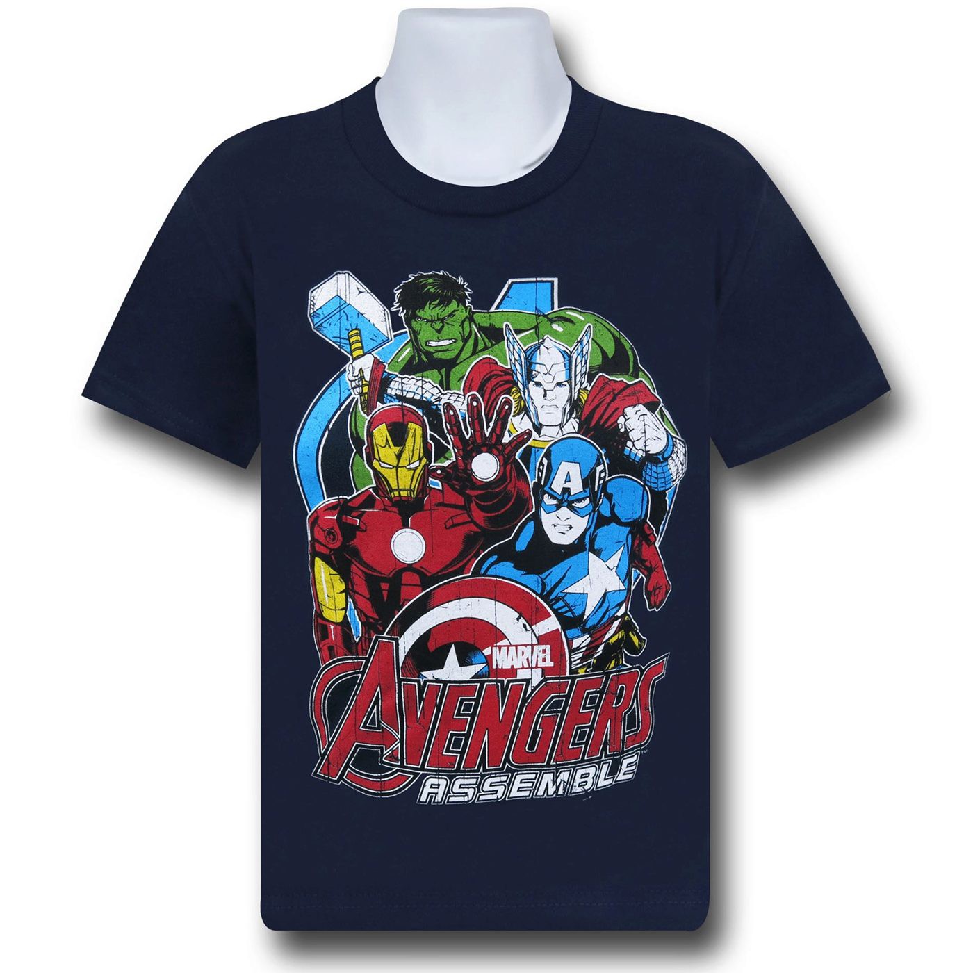 Avengers Assemble Group Blue Kids T-Shirt, Blue