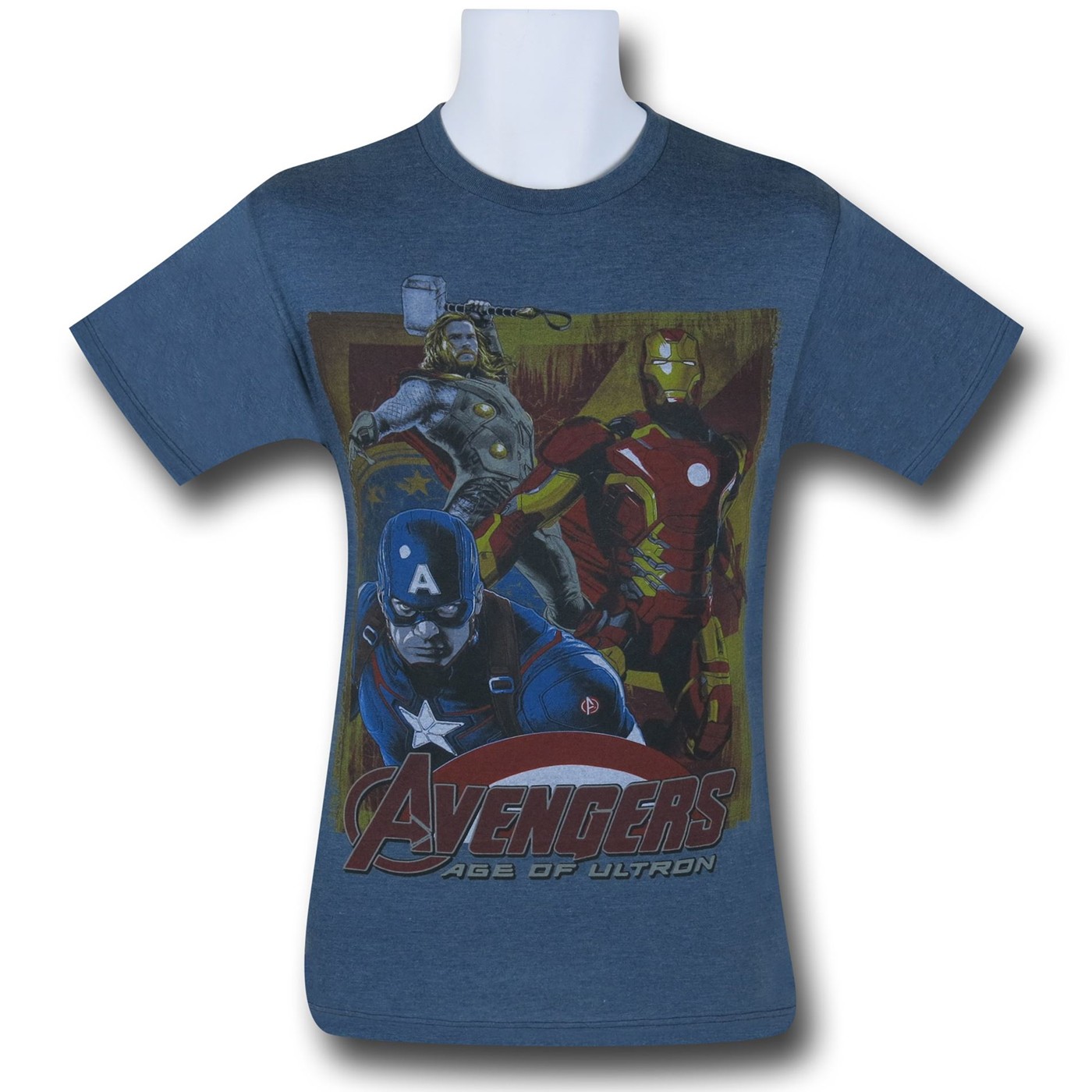 Avengers Age of Ultron Trio on Blue T-Shirt, Blue