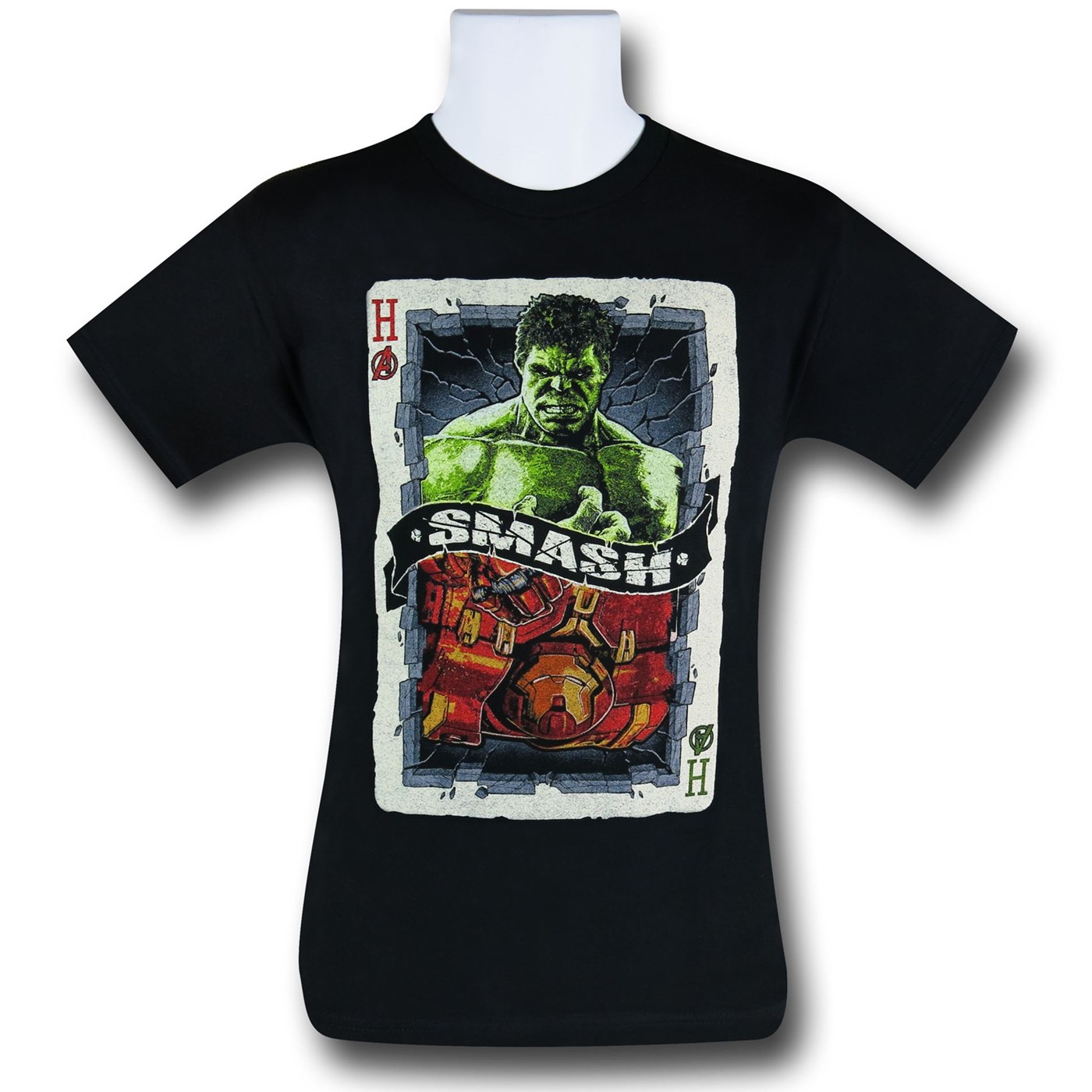 Hulk Vs Hulkbuster Card T-Shirt, Black