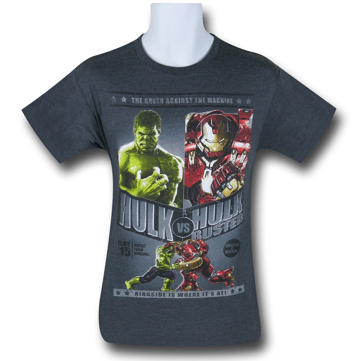 Avengers Age of Ultron Hulk Vs Hulkbuster T-Shirt, Grey