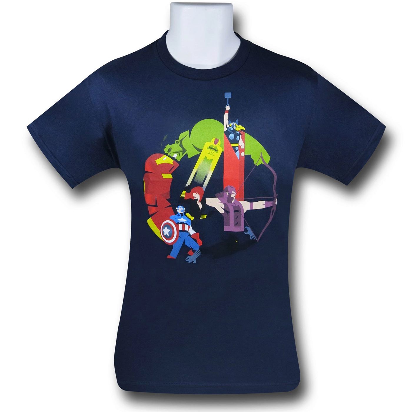 Avengers Artsy 'A' 2.0 Symbol 30 Single T-Shirt, Blue