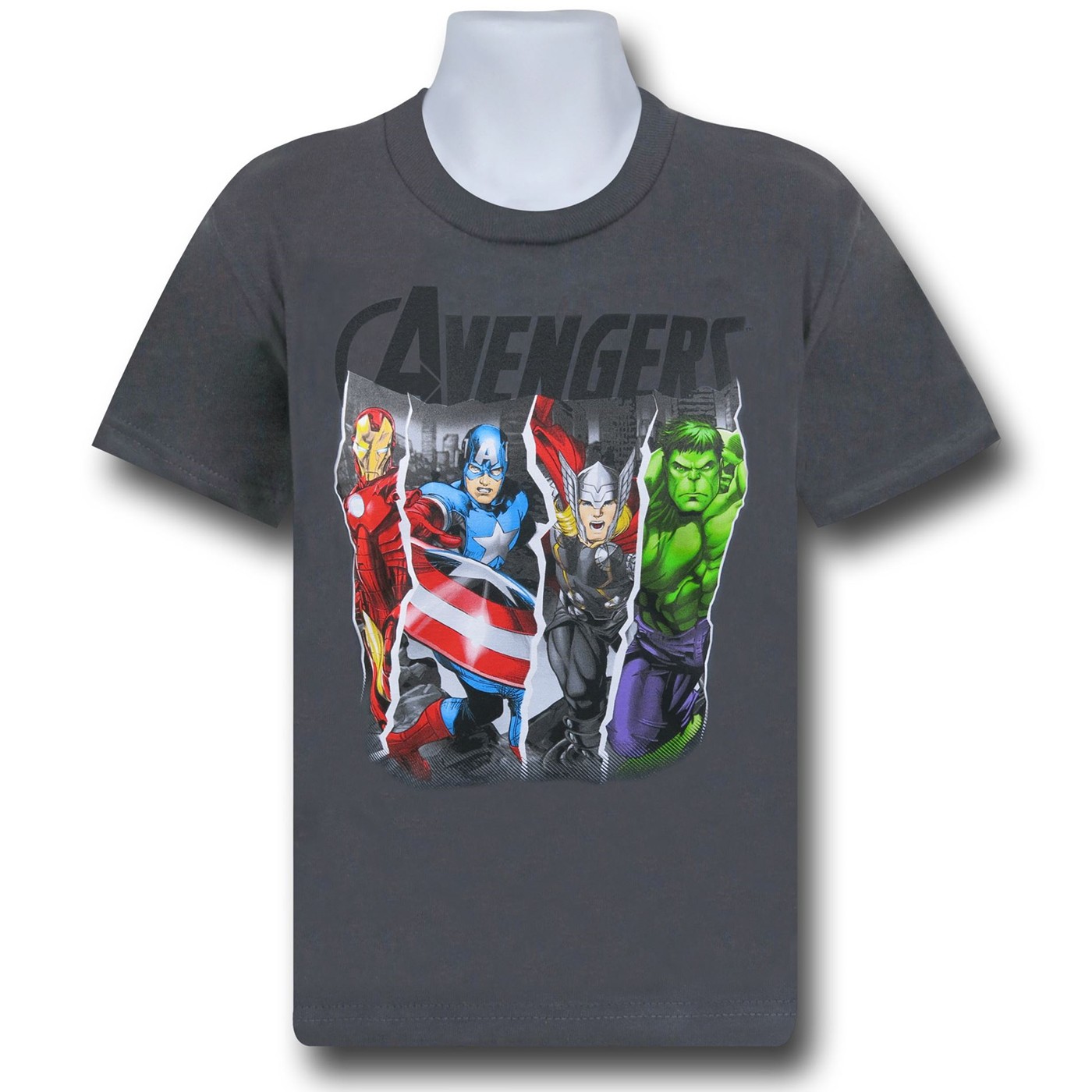 Avengers Bars Grey Kids T-Shirt, Grey