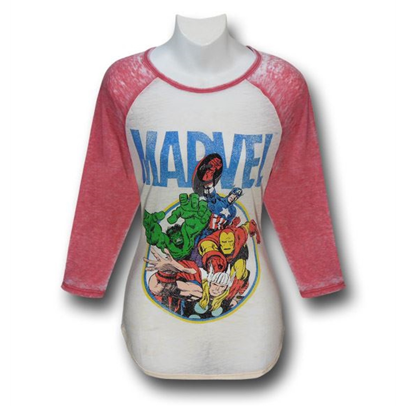 Avengers Classic Heroes Juniors Baseball T-Shirt, White