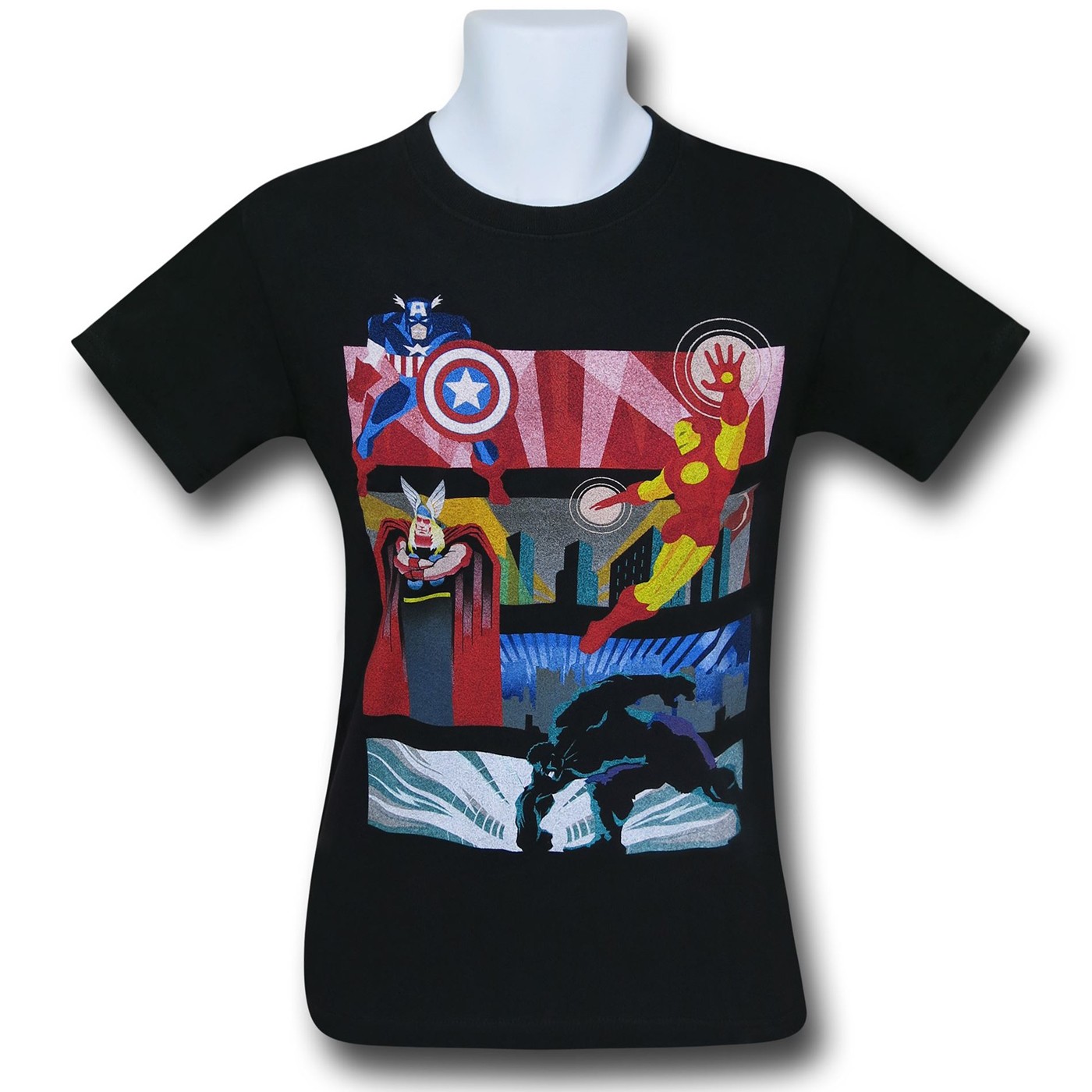 Avengers Age of Ultron Deco Black T-Shirt, Black