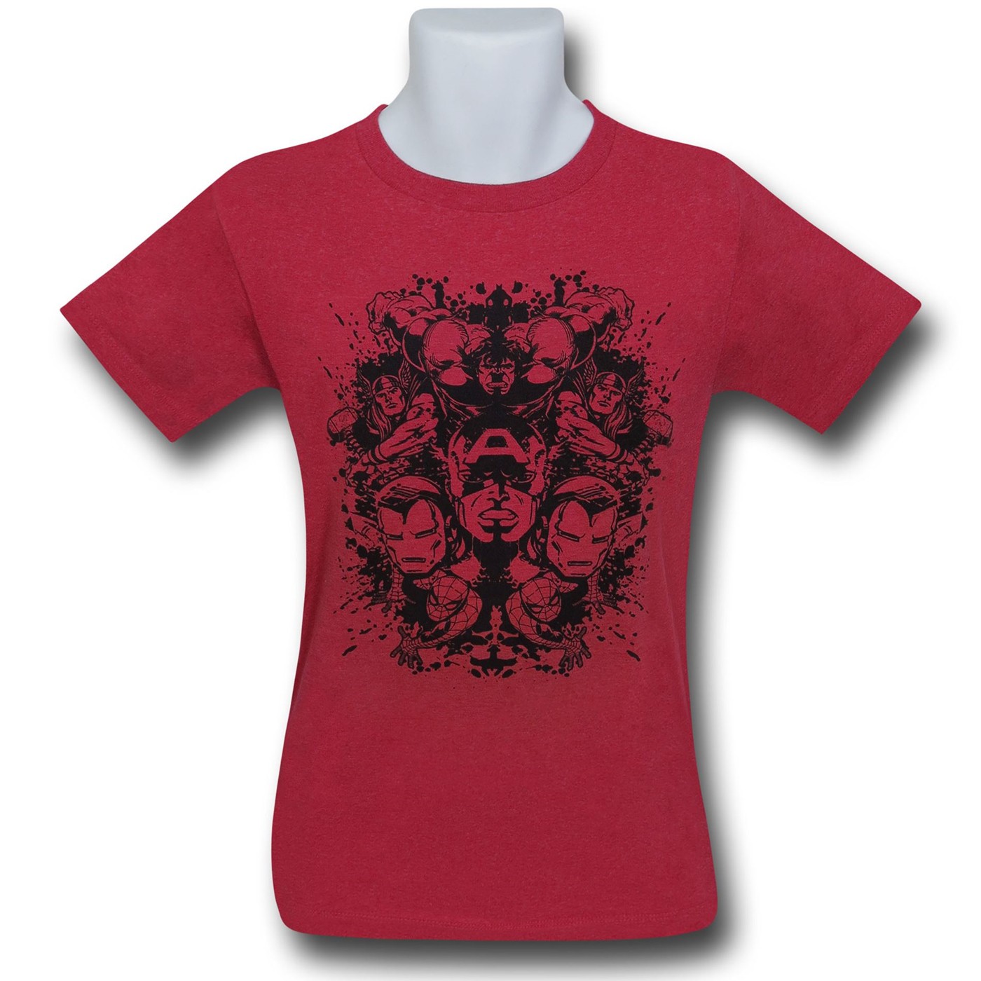 Avengers Ink Blot on Red T-Shirt, Red