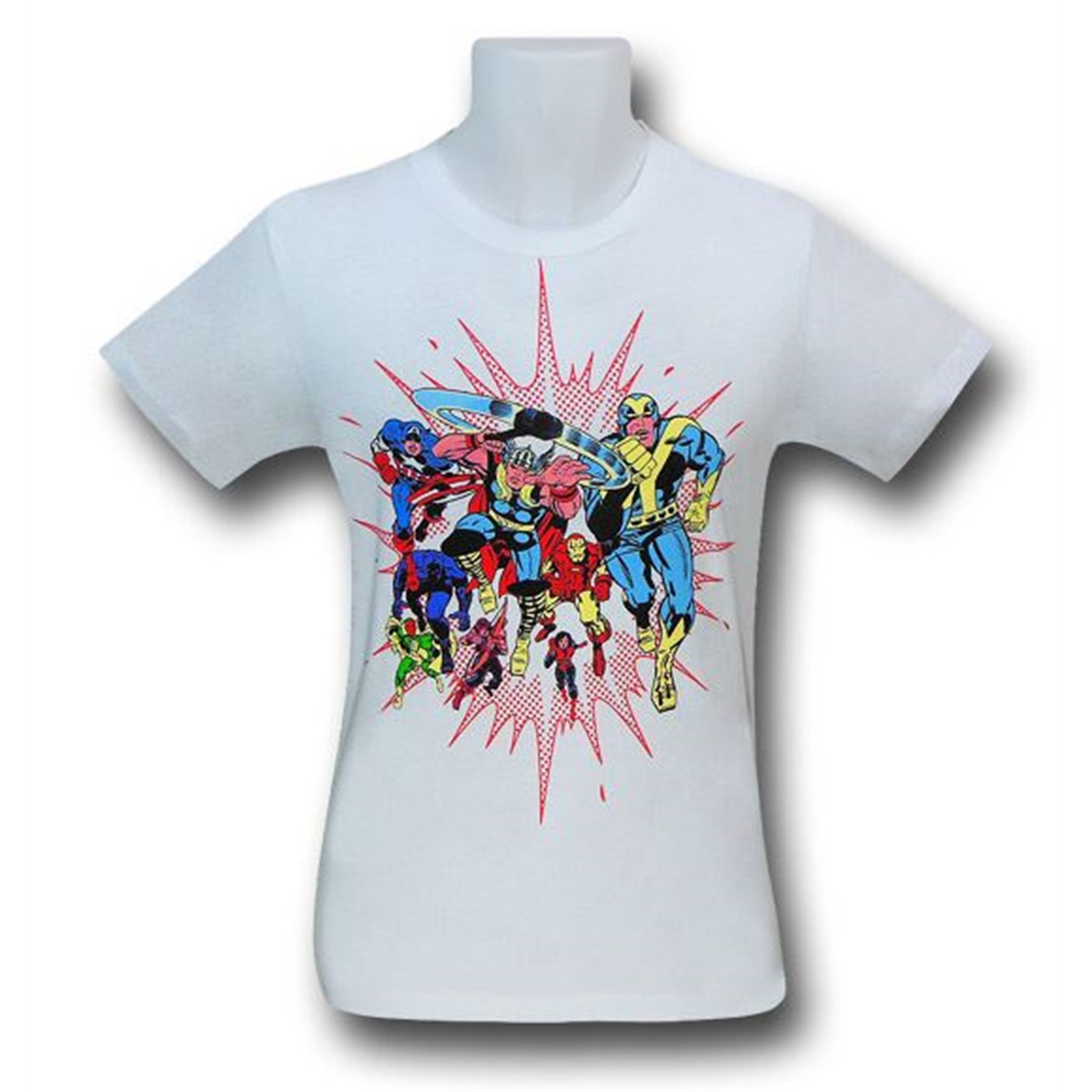 Avengers Retro Blast 30 Single White T-Shirt, White