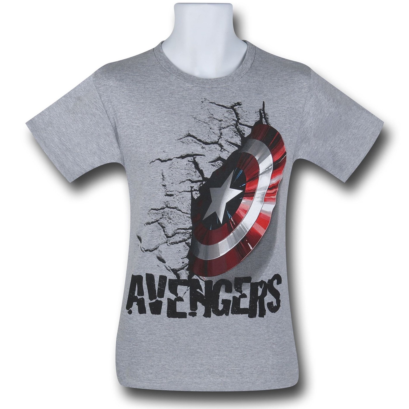 Avengers Cap Shield Impact T-Shirt, Grey