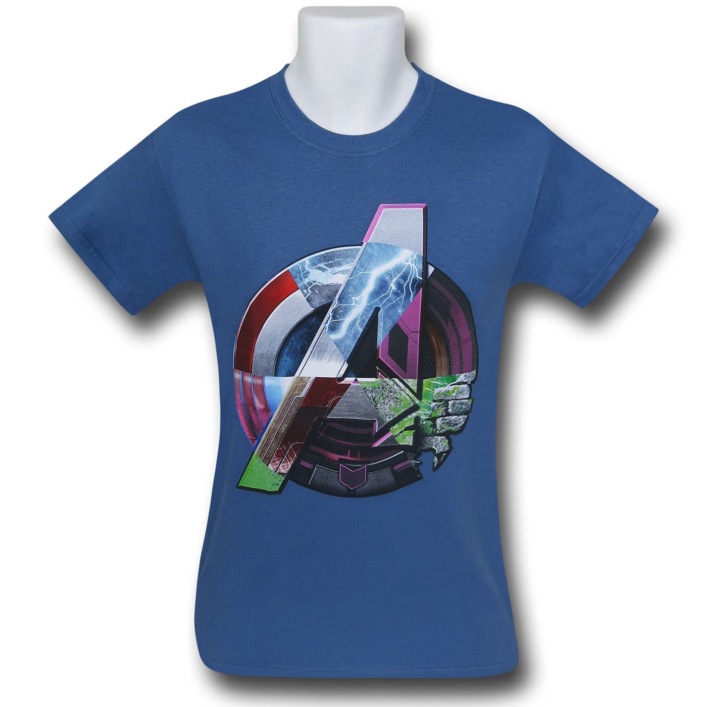 Avengers Age of Ultron Shield Symbol Indigo T-Shirt, Blue