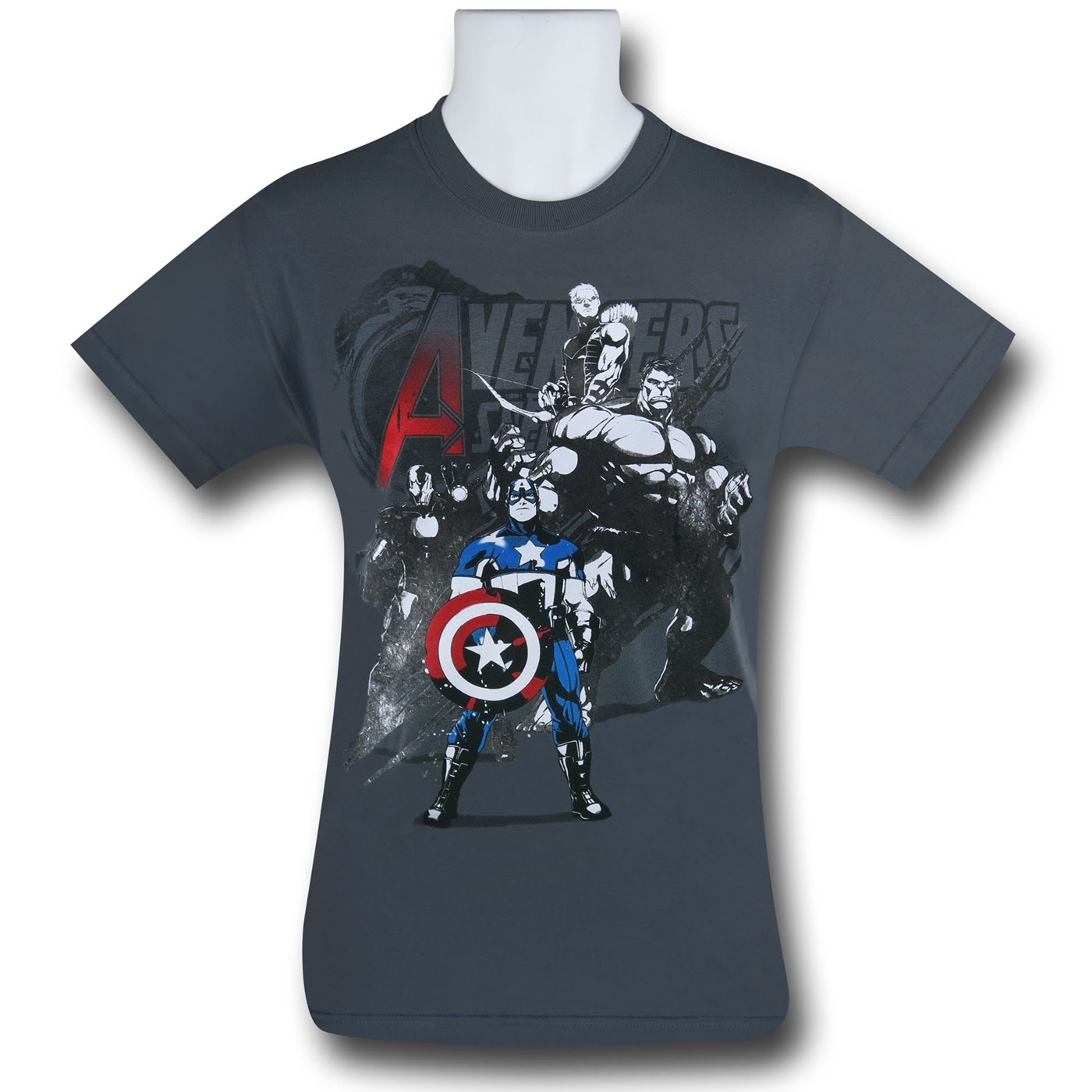 Avengers Team Sketch Kids T-Shirt, Grey