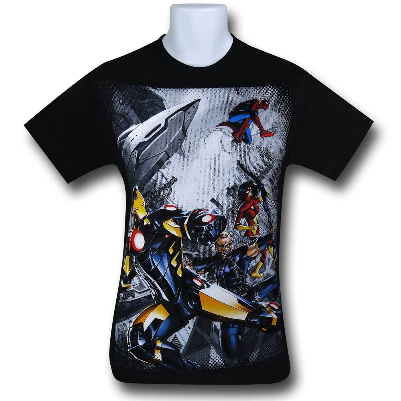 Avengers City Stance T-Shirt, Black