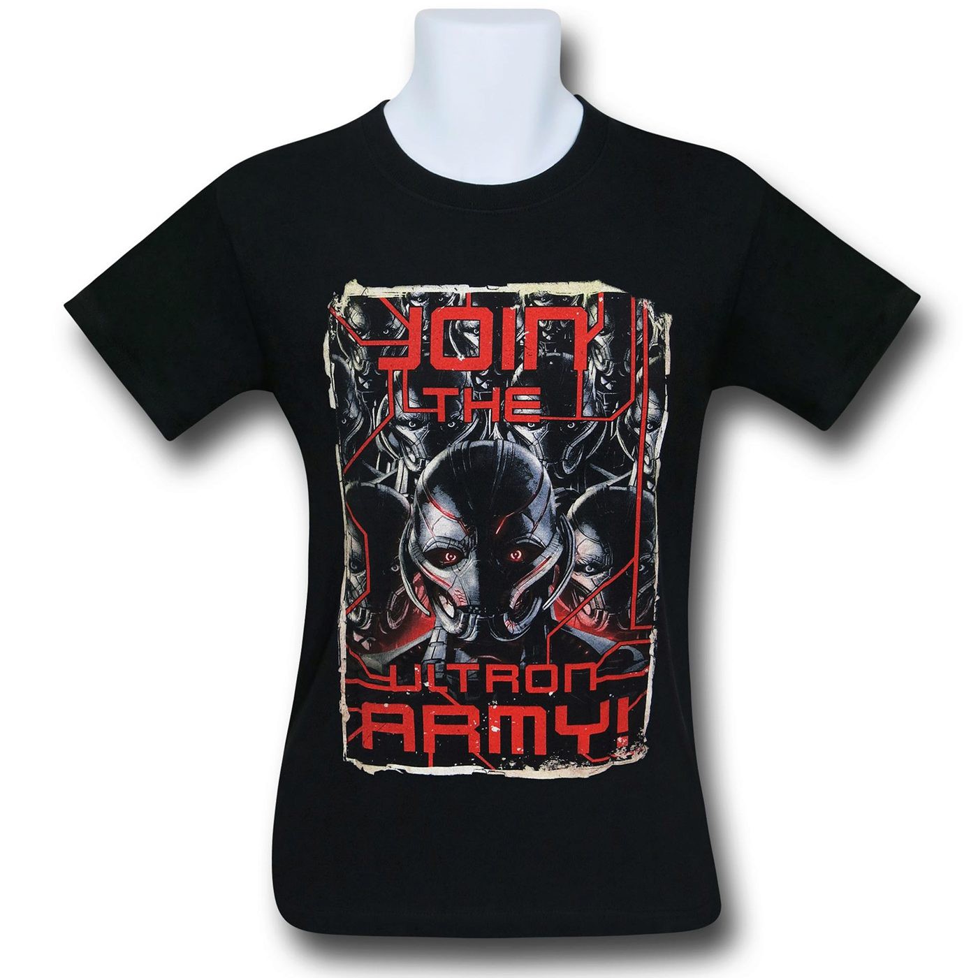 Avengers Age of Ultron Army 30 Single T-Shirt, Black