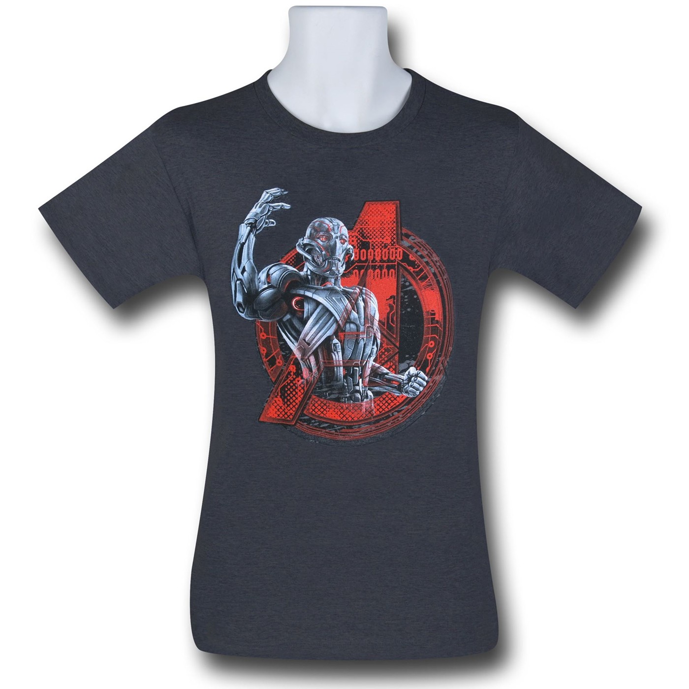 Avengers Age of Ultron Red Symbol Kids T-Shirt, Grey