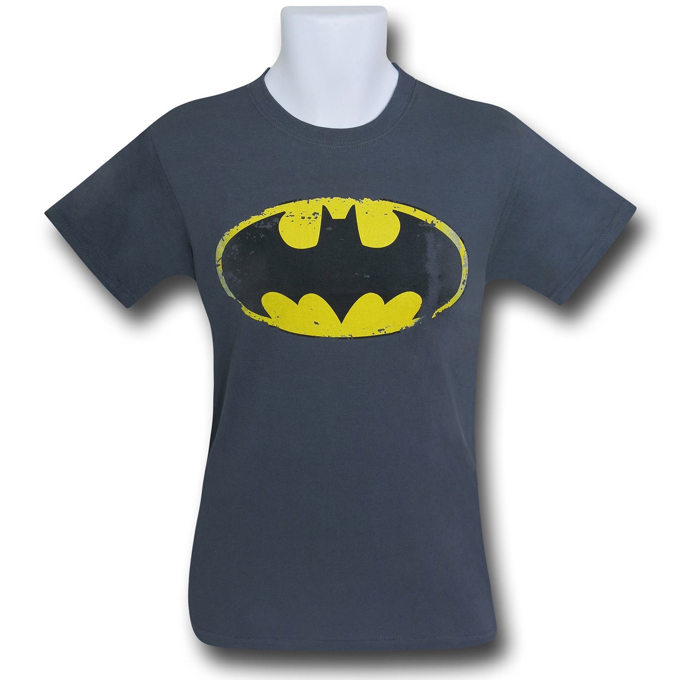 Batman Battle Worn Symbol II Gray T-Shirt, Grey