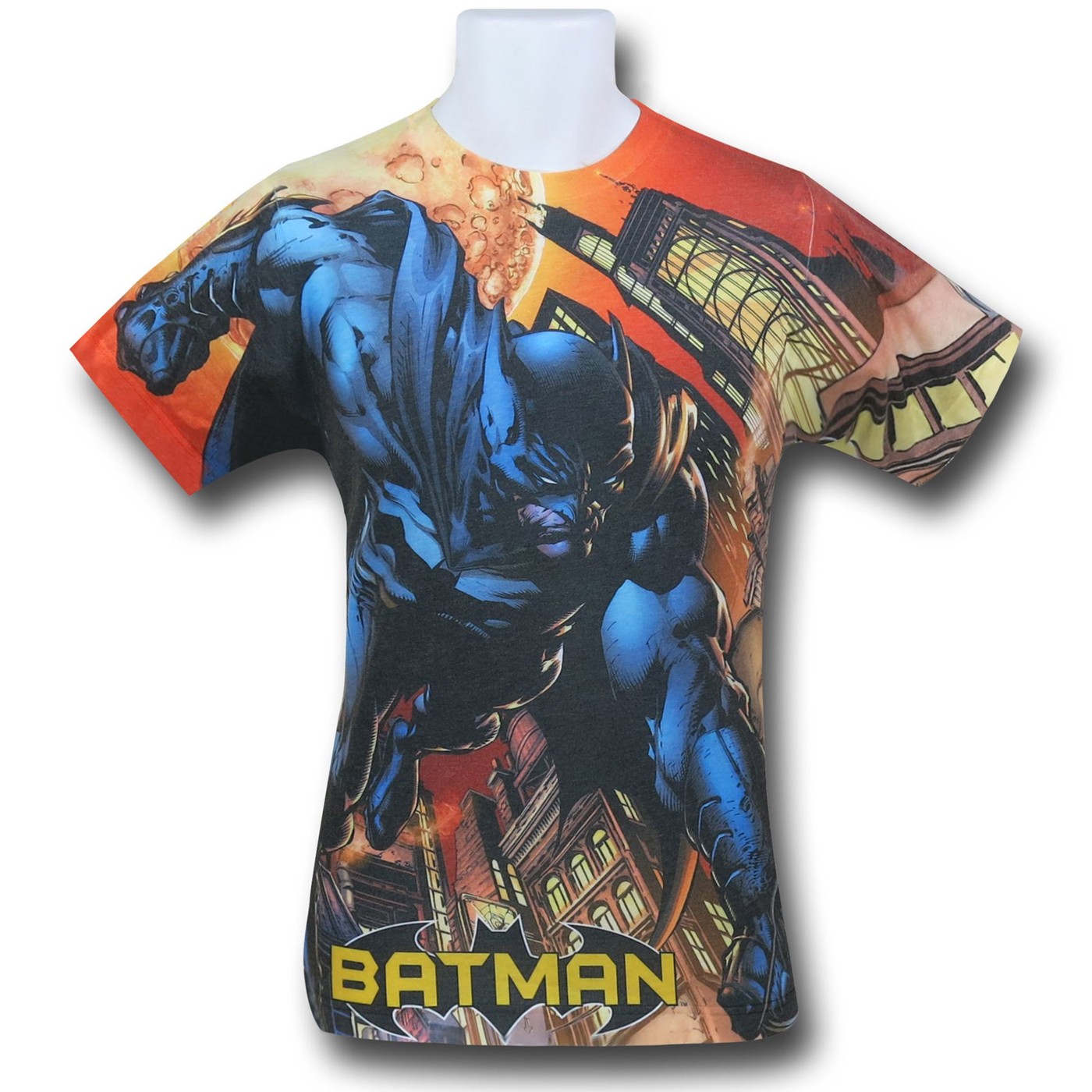 Batman Action Swoop Sublimated T-Shirt, Orange