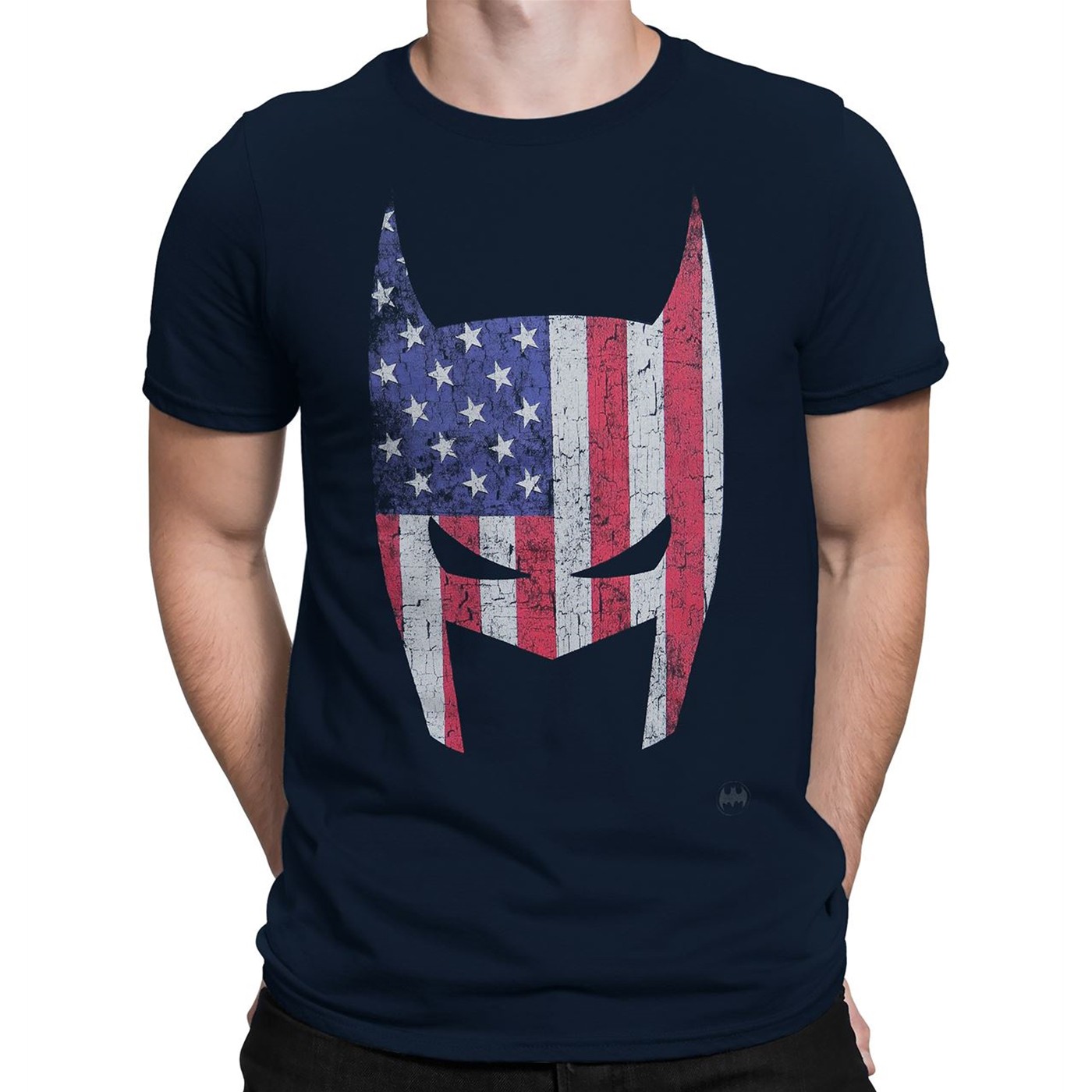 Batman American Cowl Men's T-Shirt, Blue