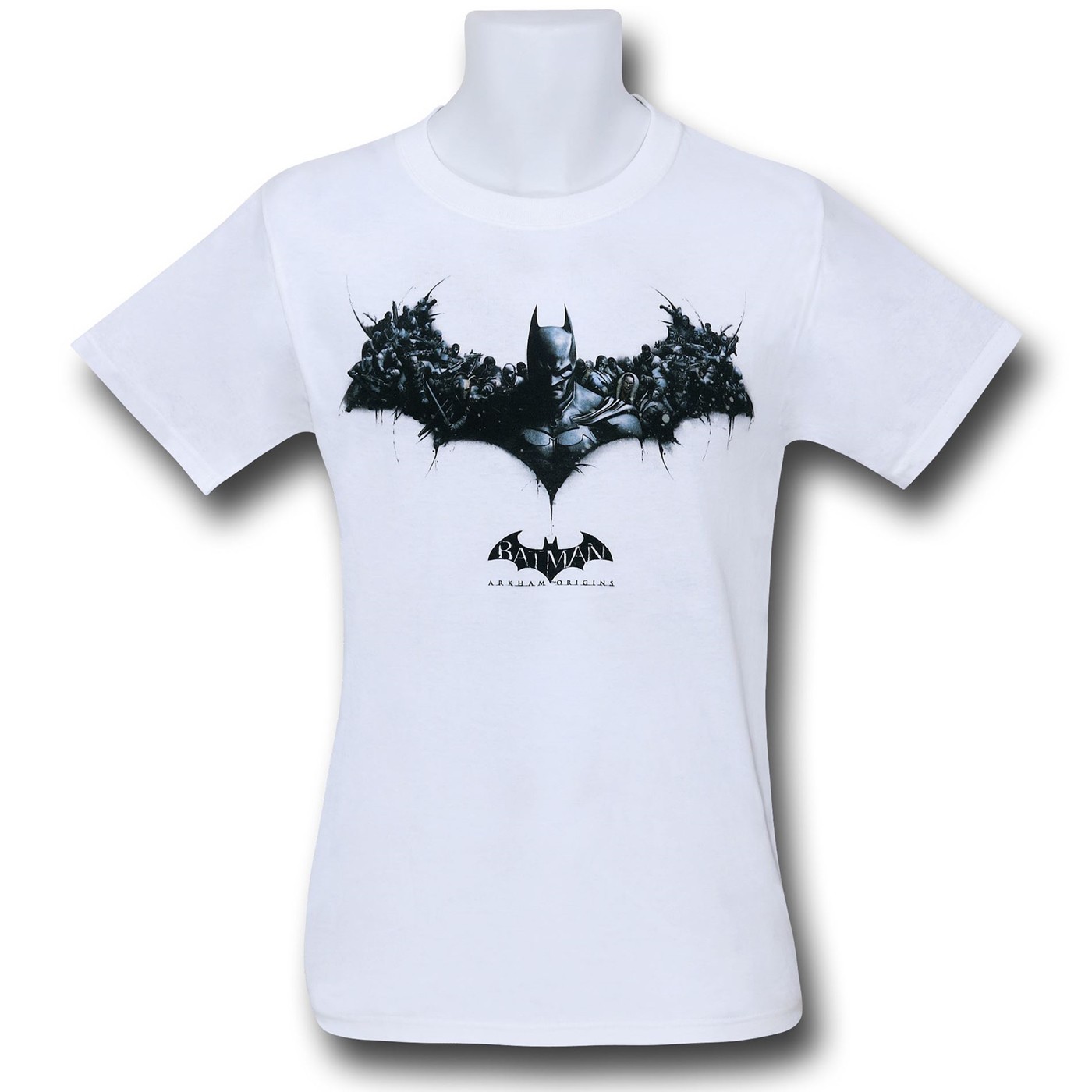 Batman Arkham Origins Crowded Symbol T-Shirt, White