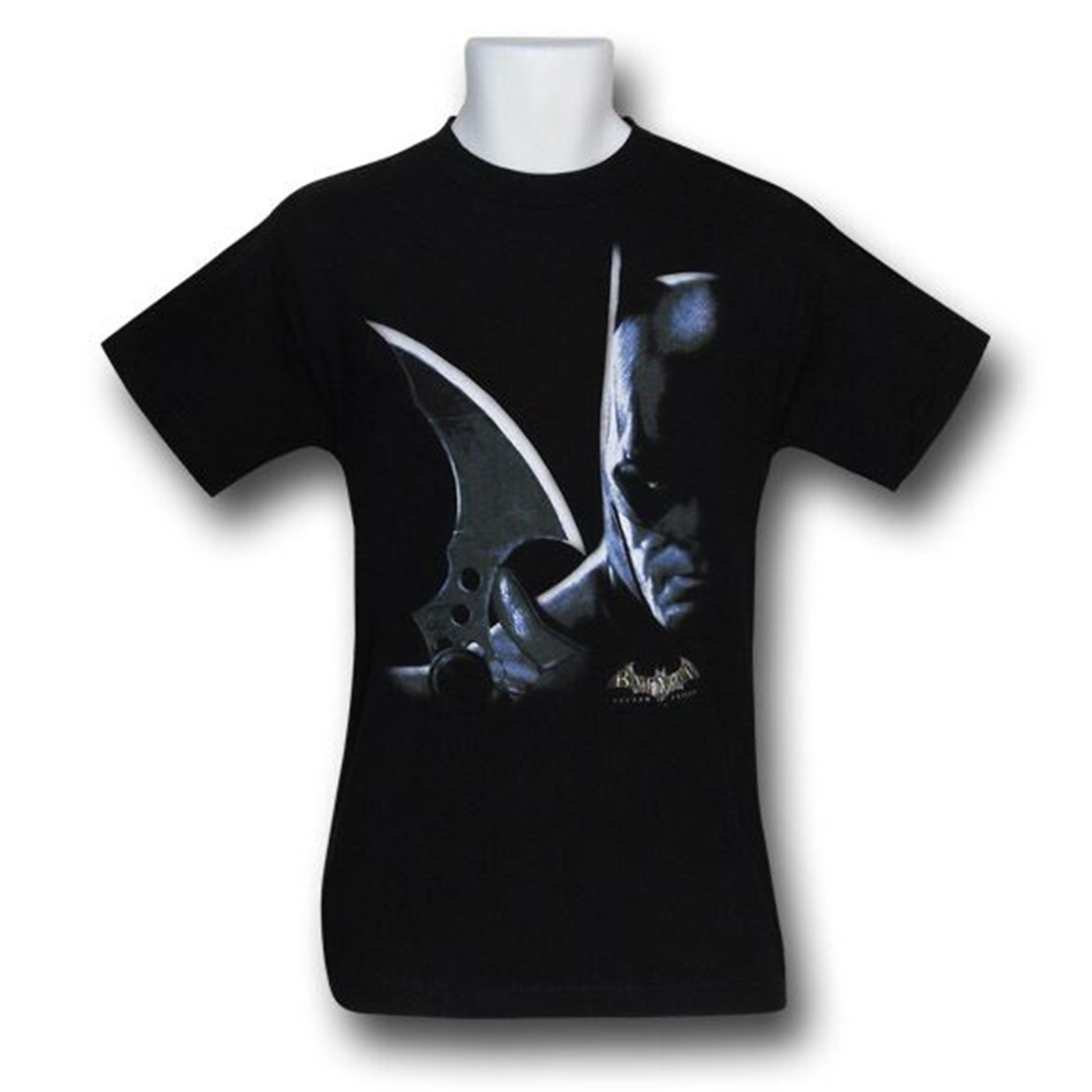 Batman Arkham Asylum Batarang Drawn T-Shirt, Black