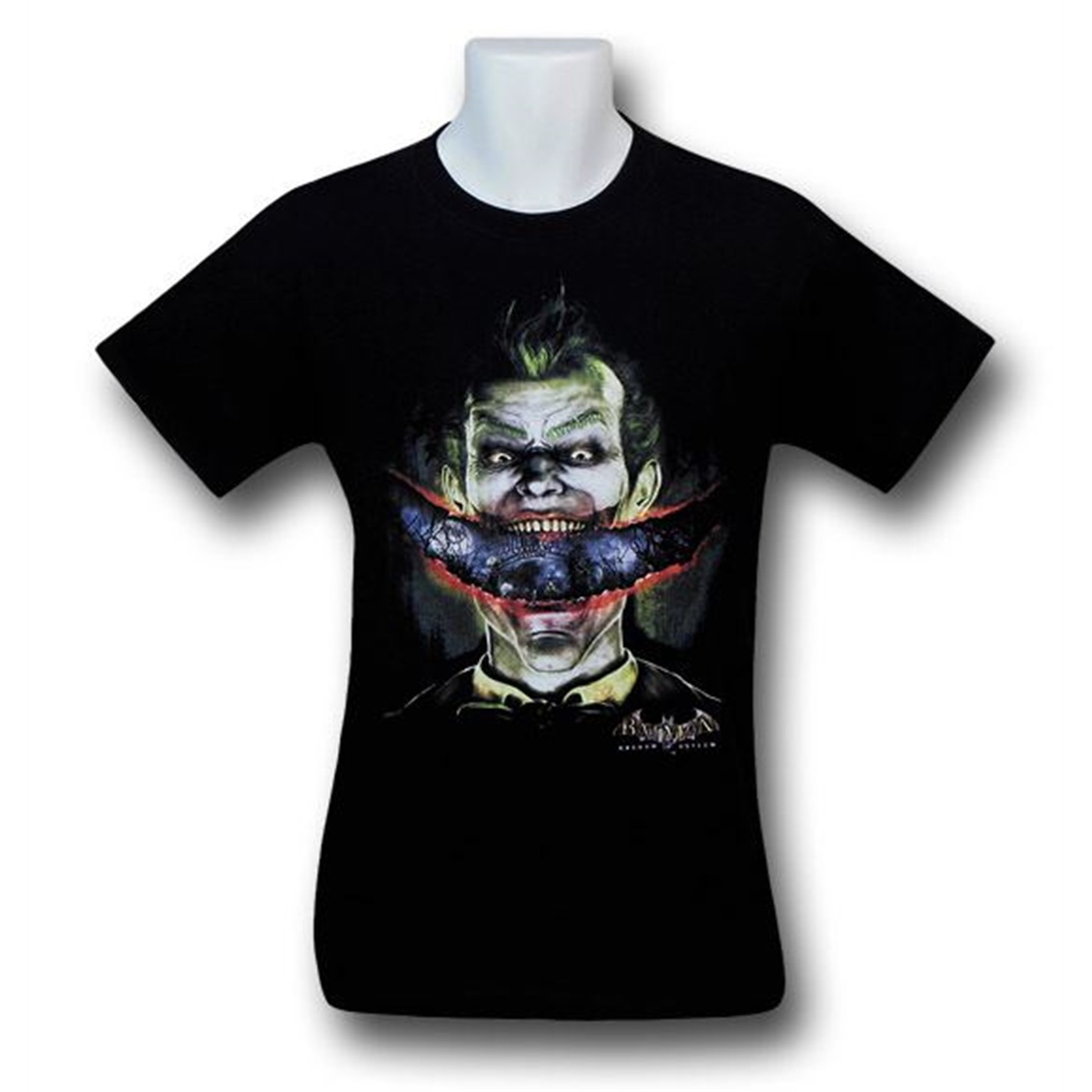 Batman Arkham Asylum Torn Smile T-Shirt, Black