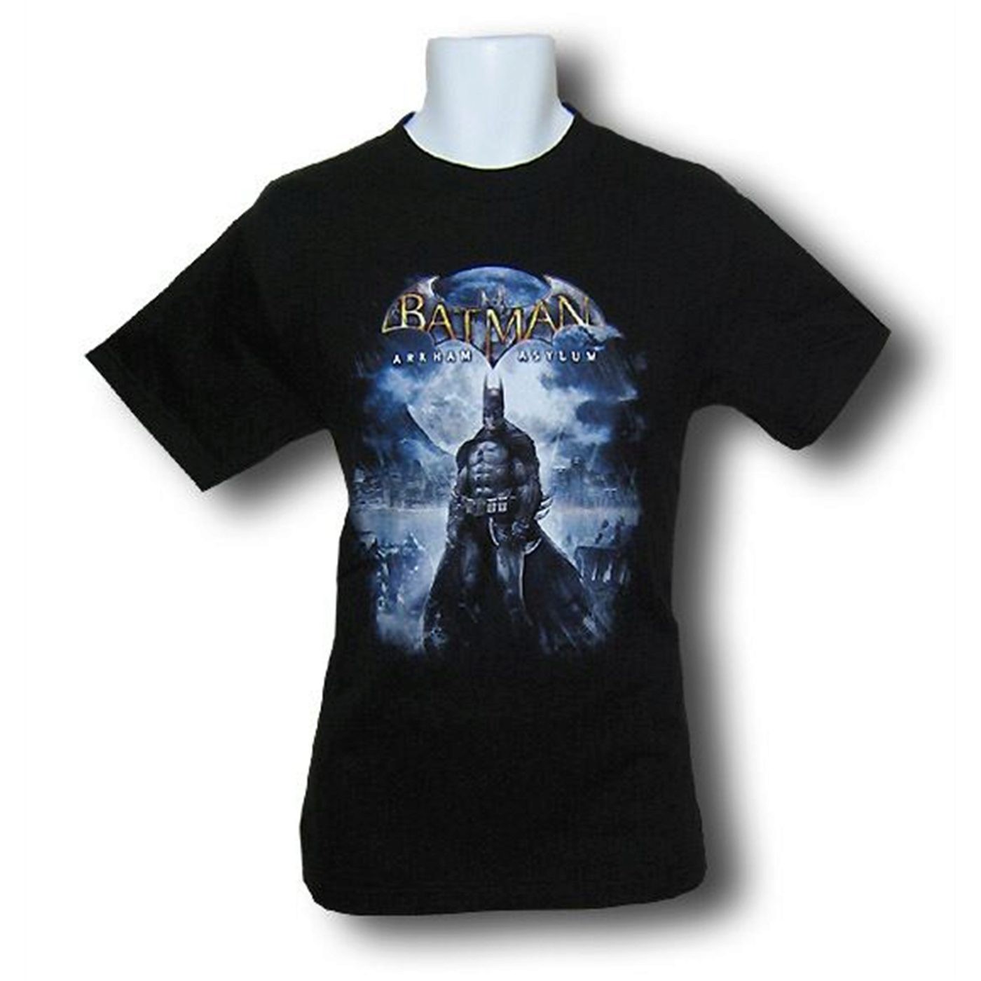 Batman Arkham Asylum Game Cover Image T-Shirt, Black