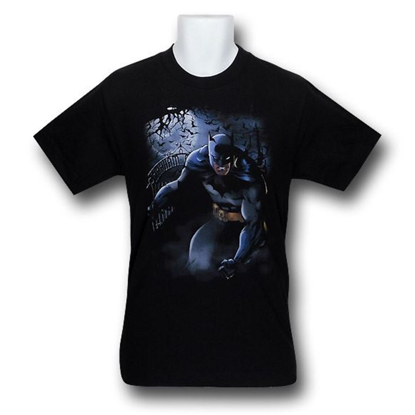 Batman at Arkham's Gate T-Shirt, Black