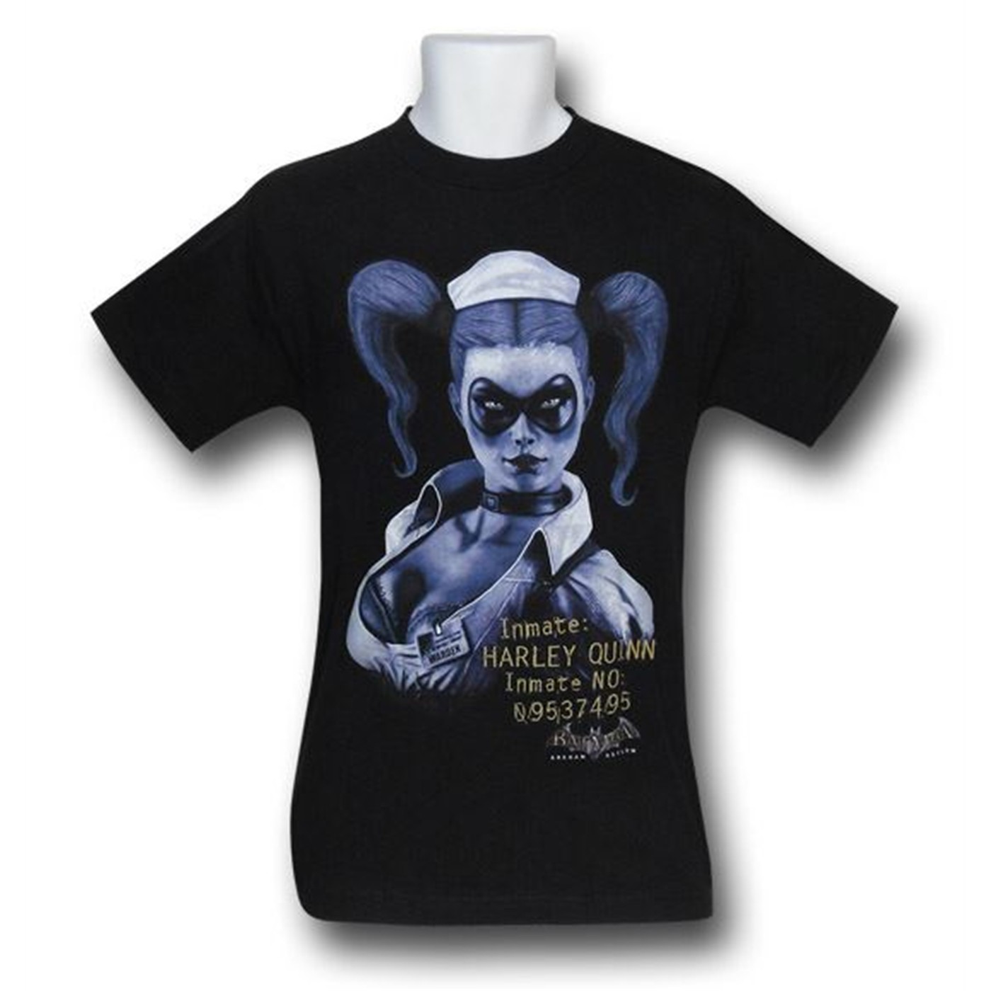 Batman Arkham Asylum Harley Quinn Inmate T-Shirt, Black