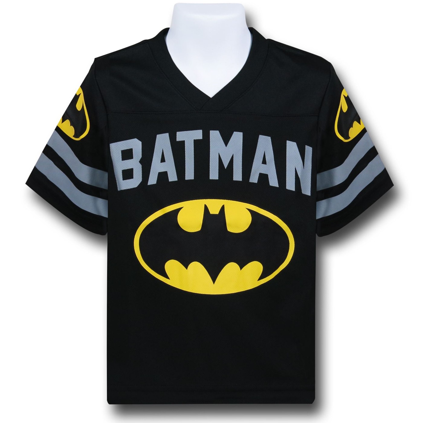 Batman Symbol Athletic Mesh Kids T-Shirt, Black