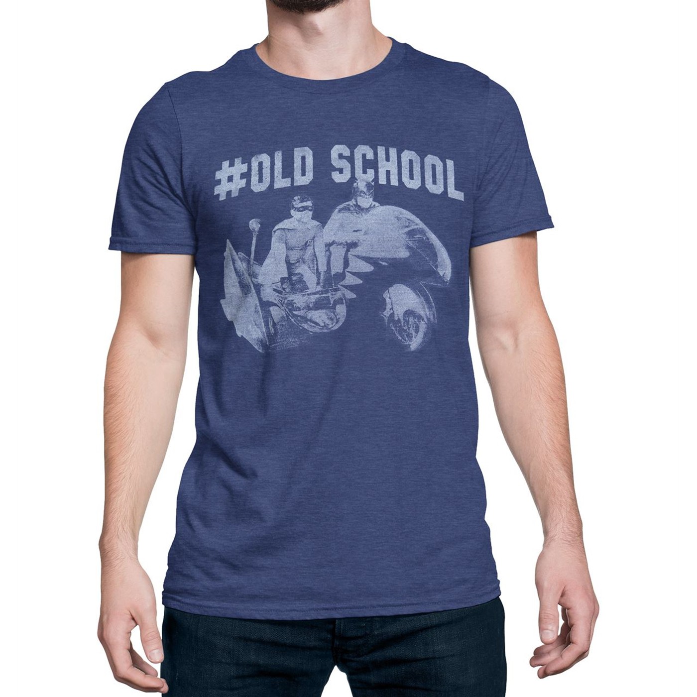 Adam West Batman 66 Old School Men's T-Shirt, Blue
