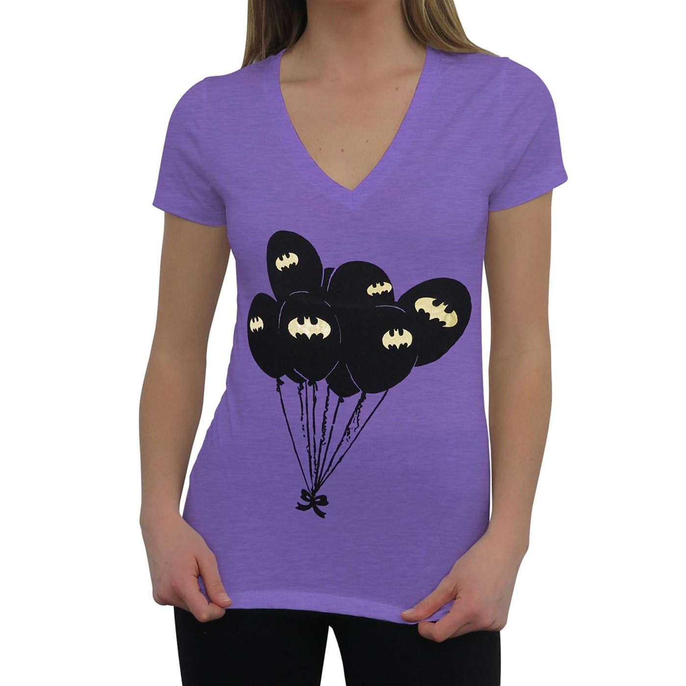 Batman Symbol Balloons Women's T-Shirt, Purple