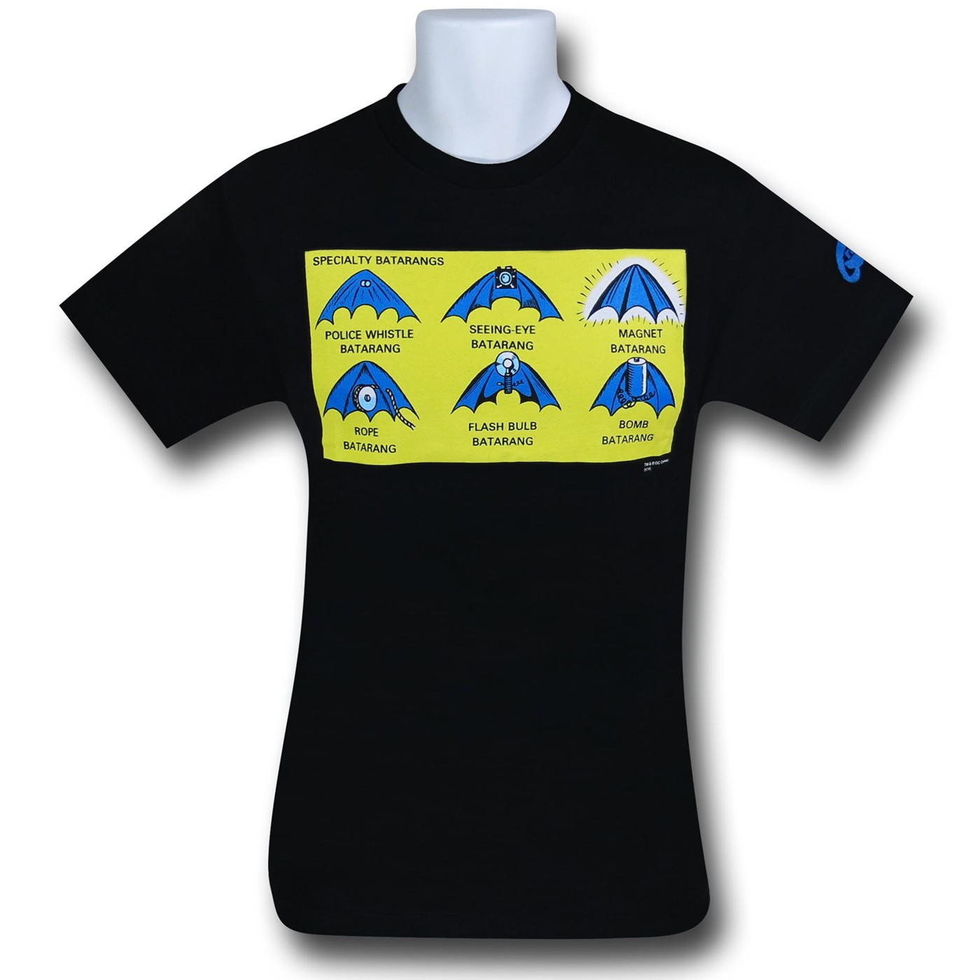 Batman Batarang on Black T-Shirt, Black