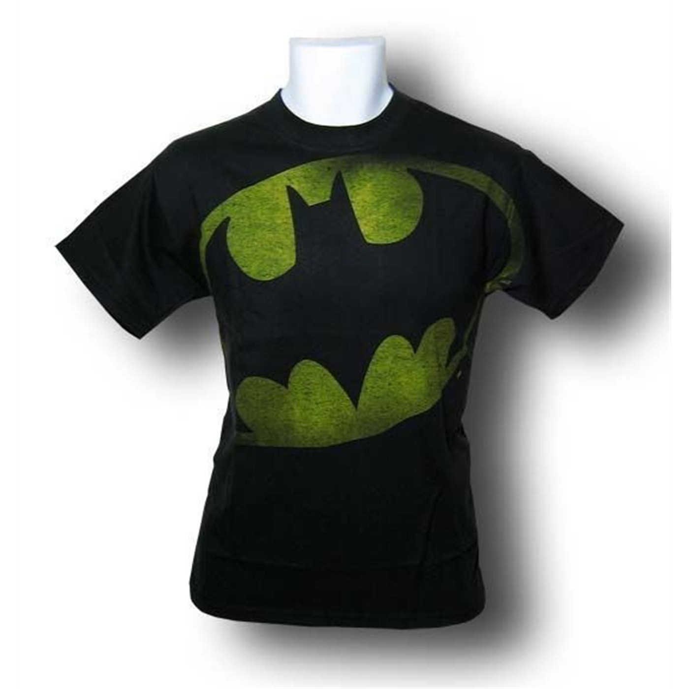 Batman Black Big Distressed Symbol T-Shirt, Black