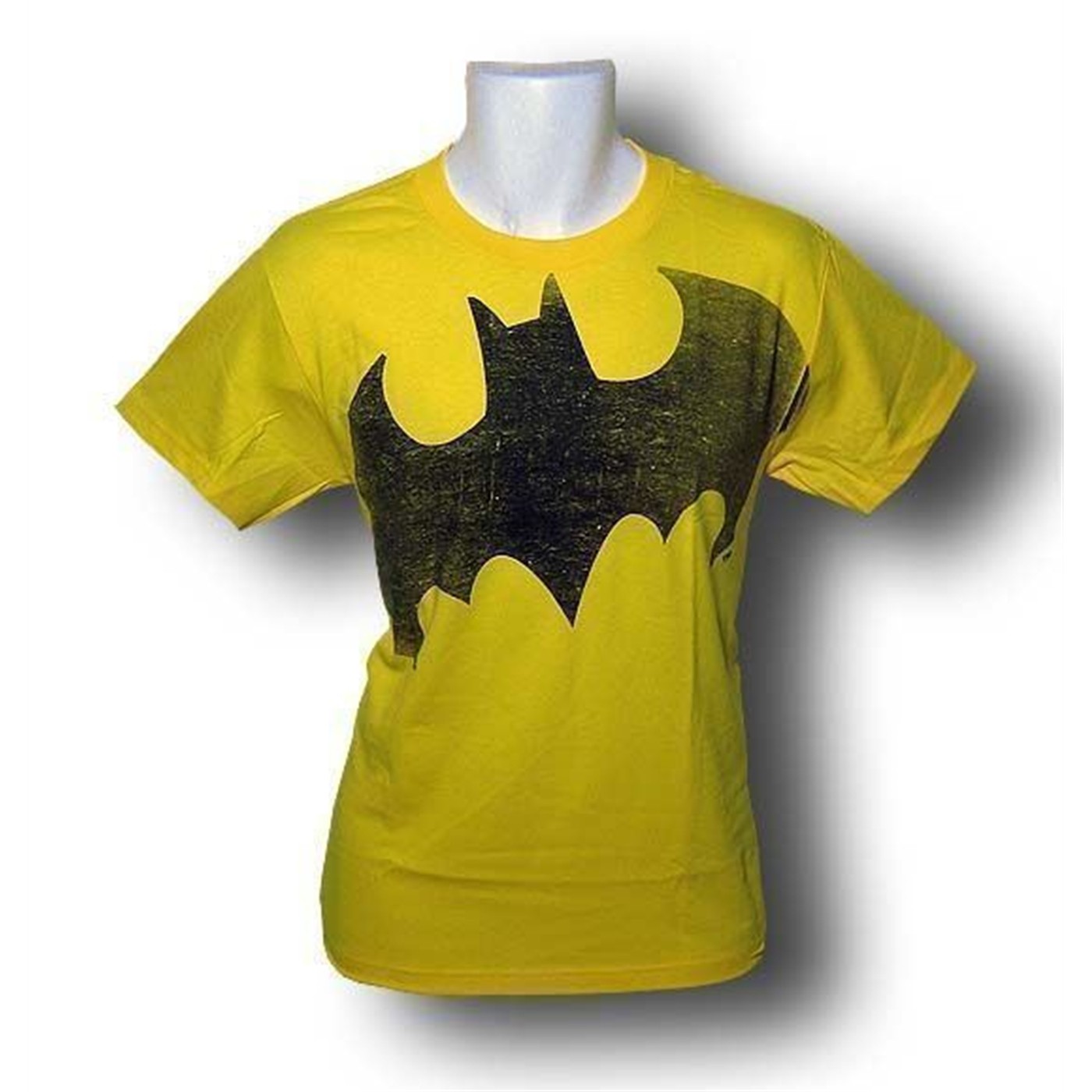 Batman Yellow Big Distressed Symbol T-Shirt, Yellow