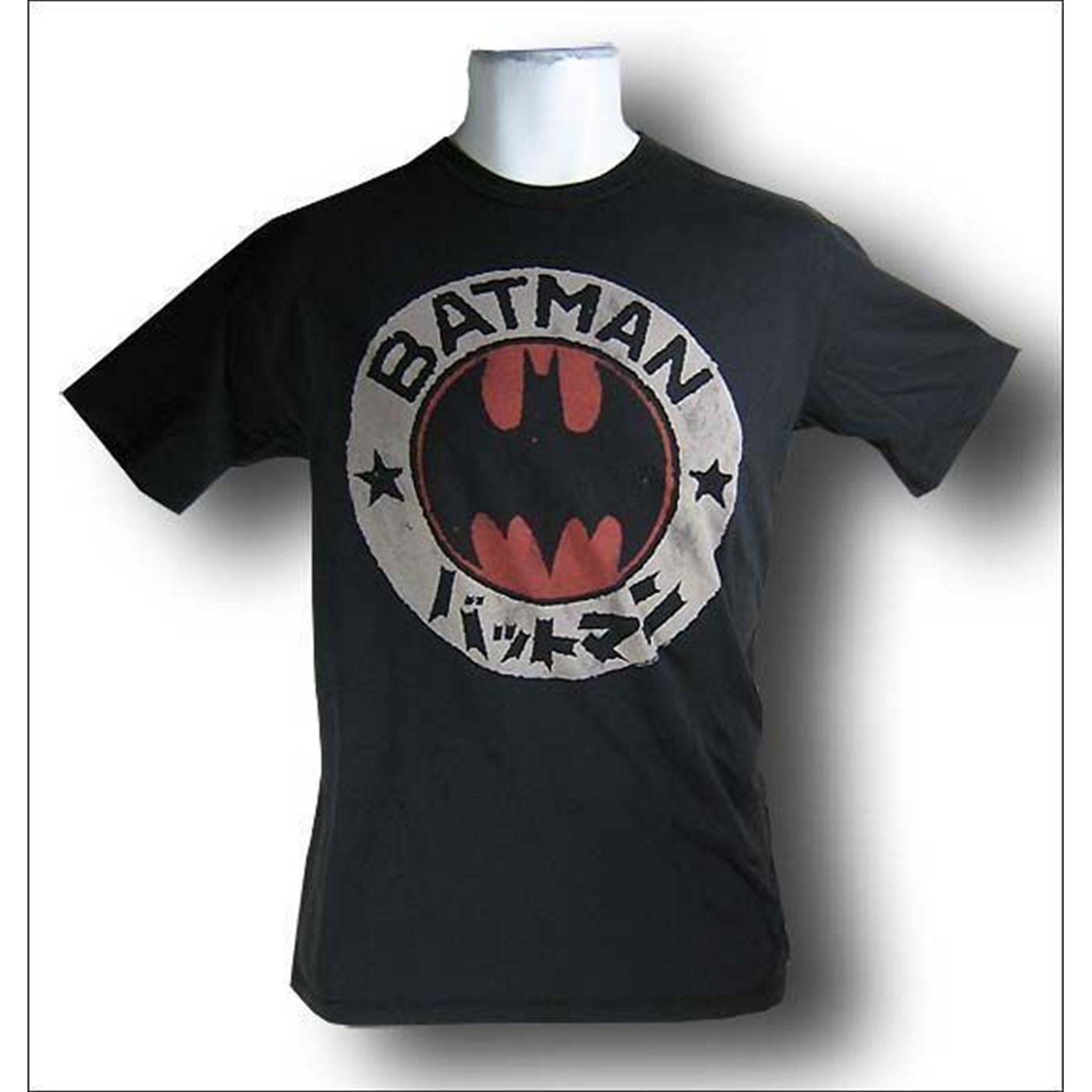 Batman Symbol Korean Black Wash T-Shirt by Junk Food, Black