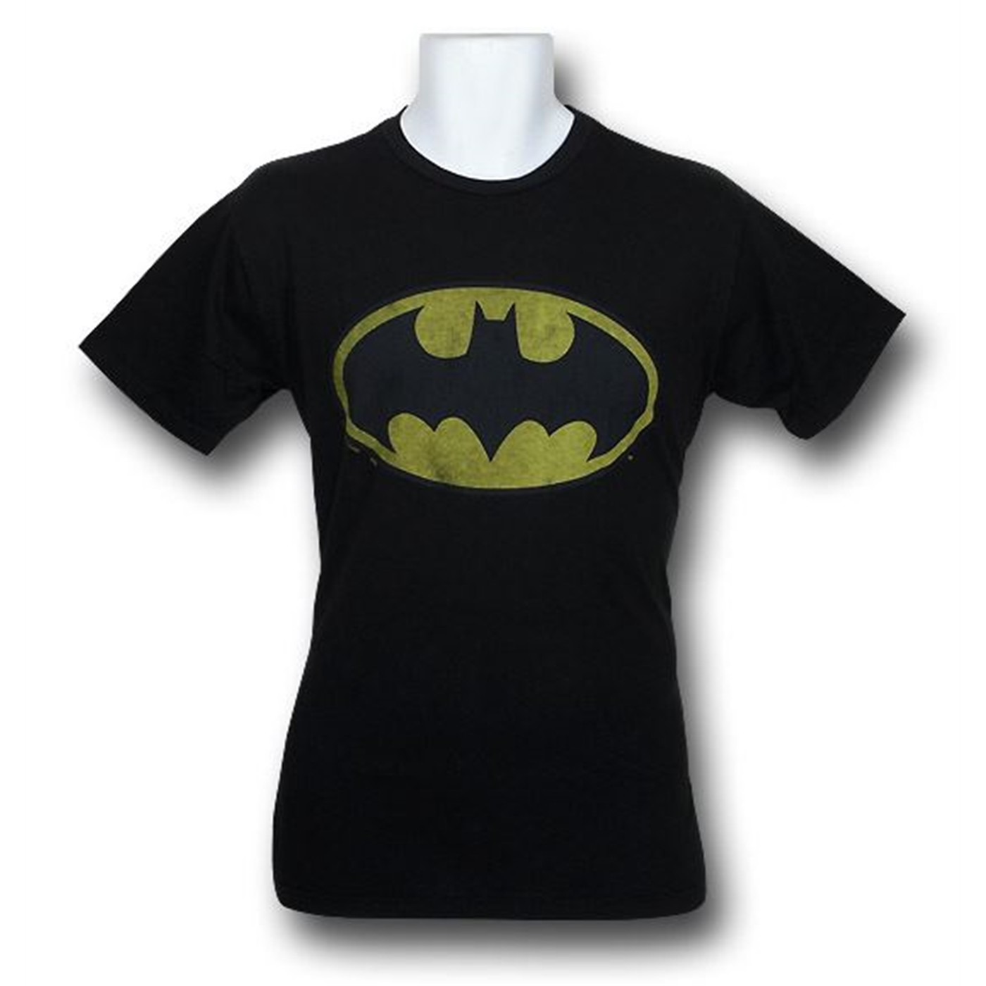 Batman Symbol Black Washed Junk Food T-Shirt, Black