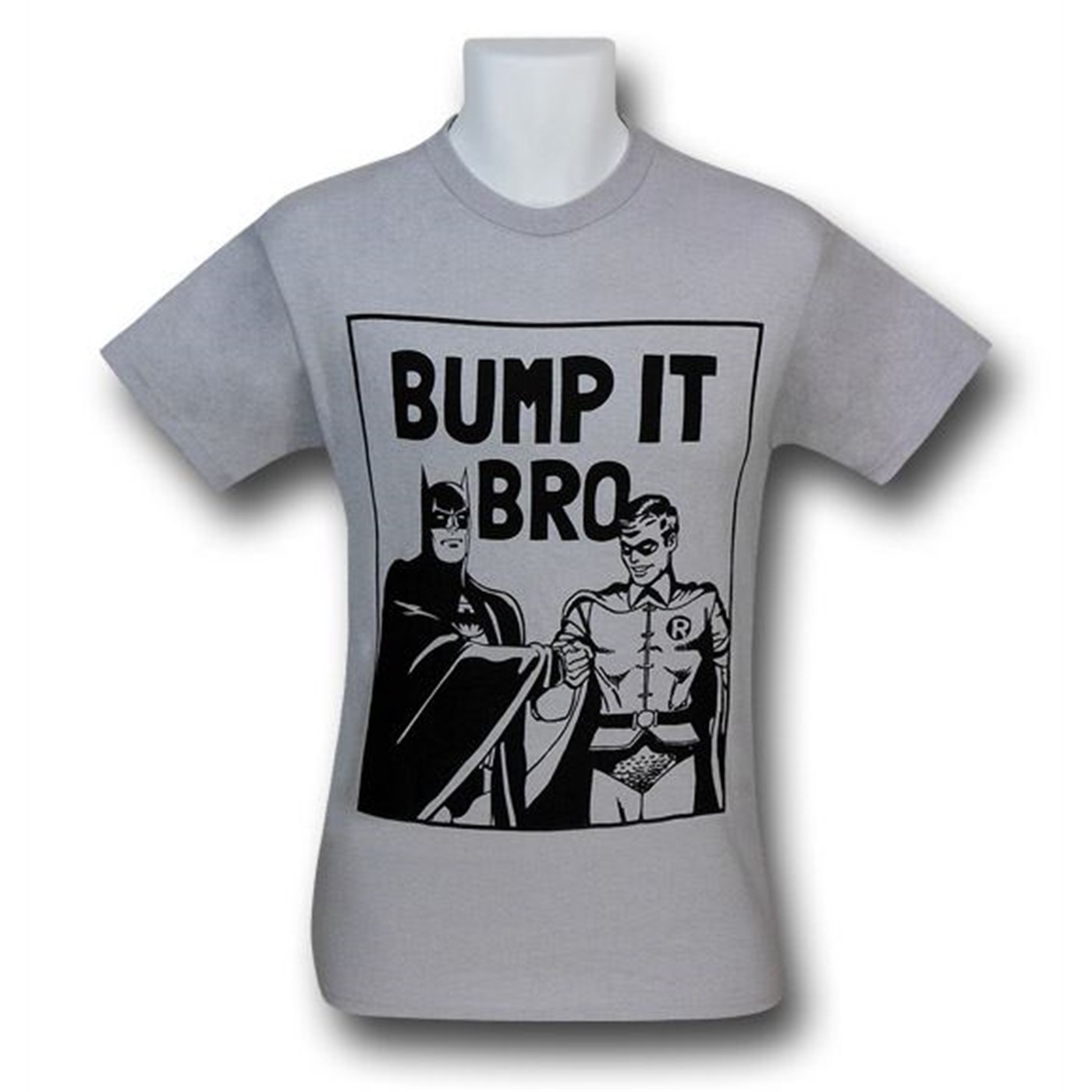 Batman and Robin Bump It Bro T-Shirt, Grey